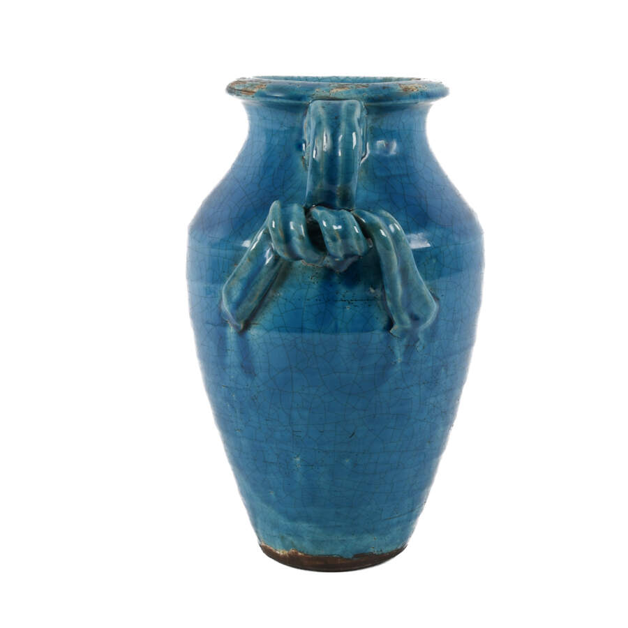 Antique Turquoise Double-Handle Vase-4