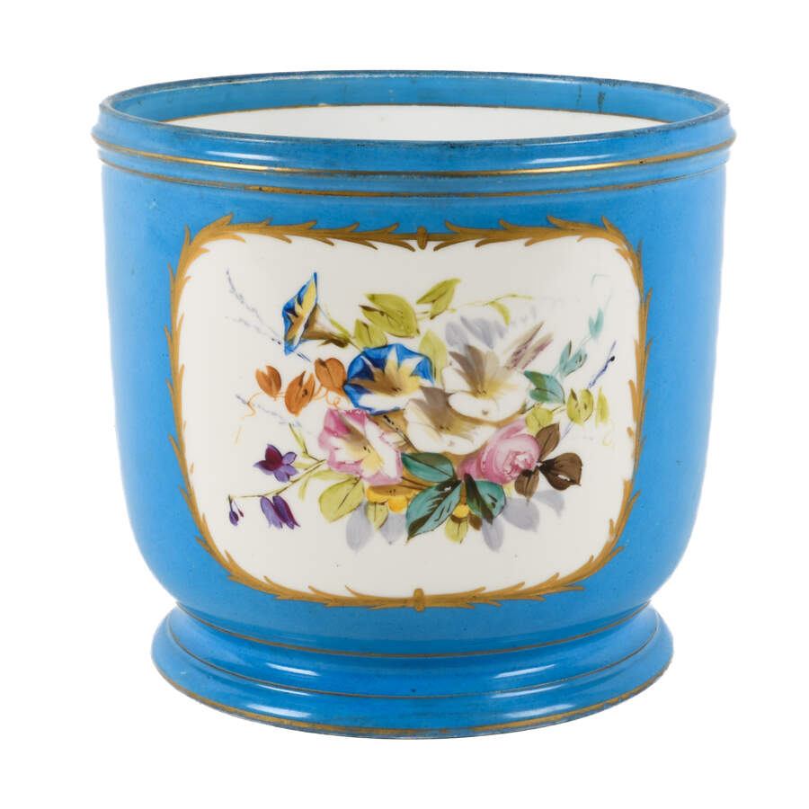 Antique French Sèvres-Style Hand-Painted Jardinière-1