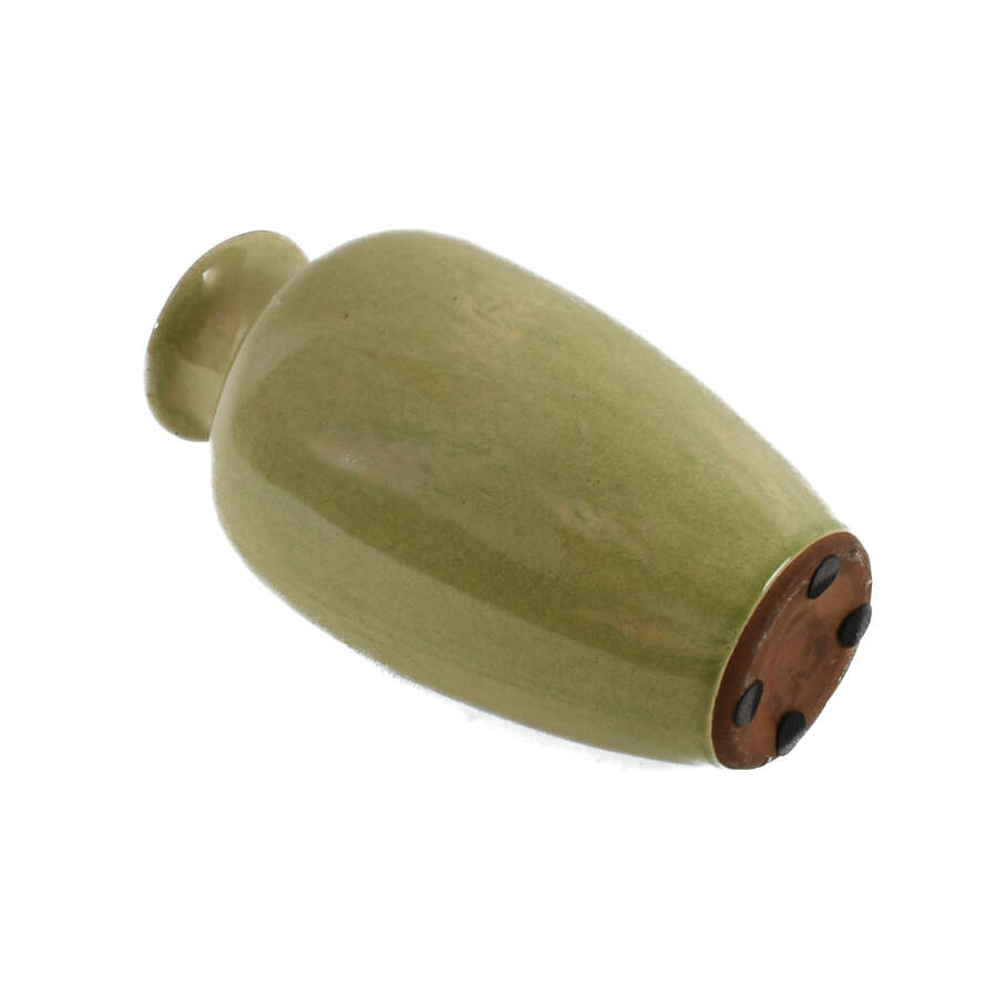 Green Glazed Studio Art Pottery Vase-5
