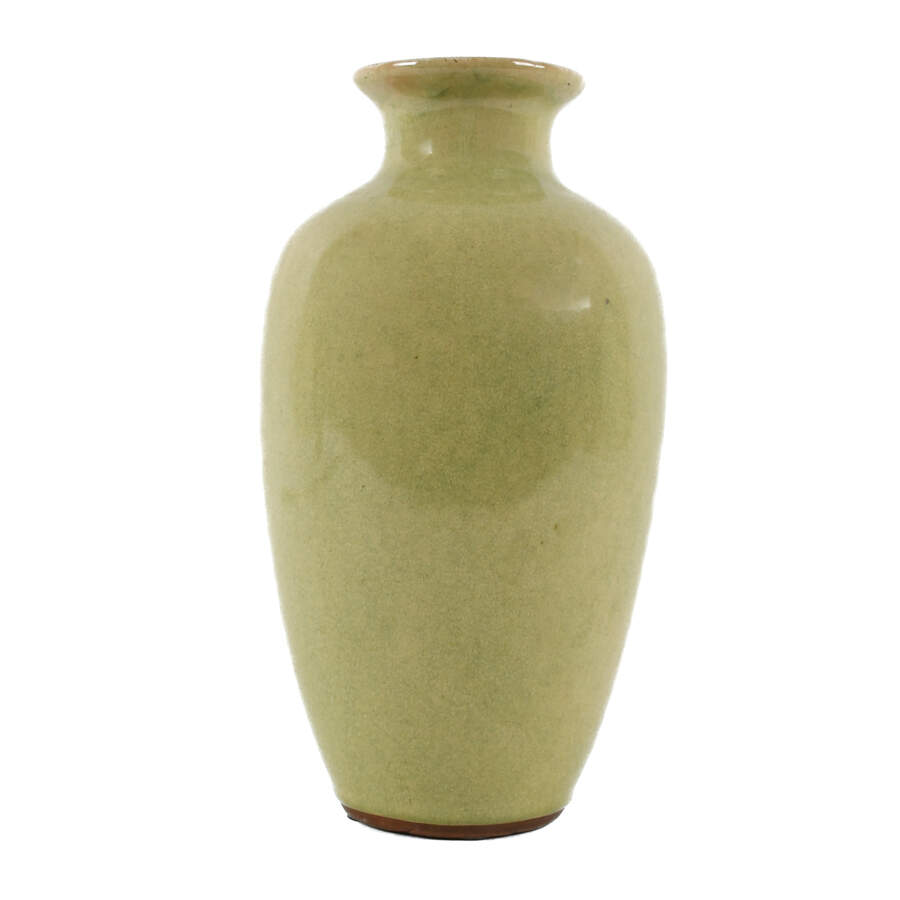 Green Glazed Studio Art Pottery Vase-3