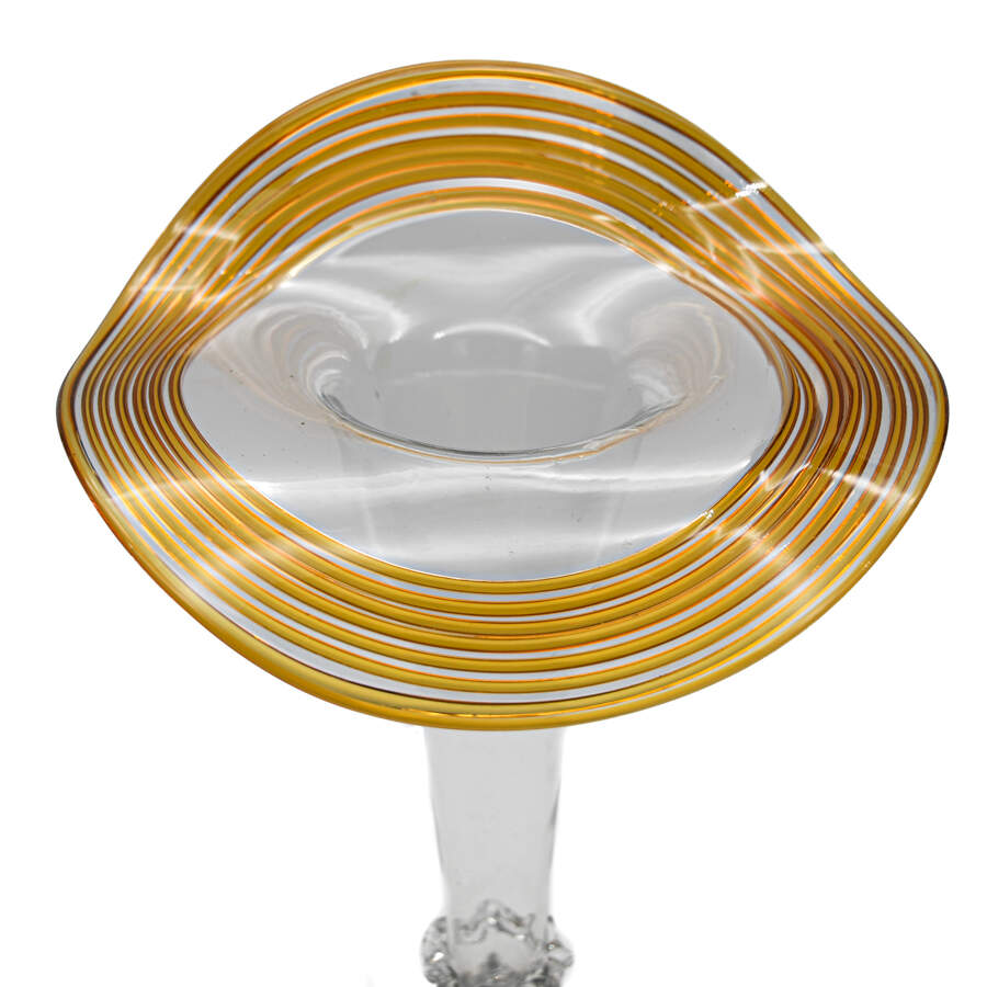 Art Glass Jack in the Pulpit Footed Vase-2