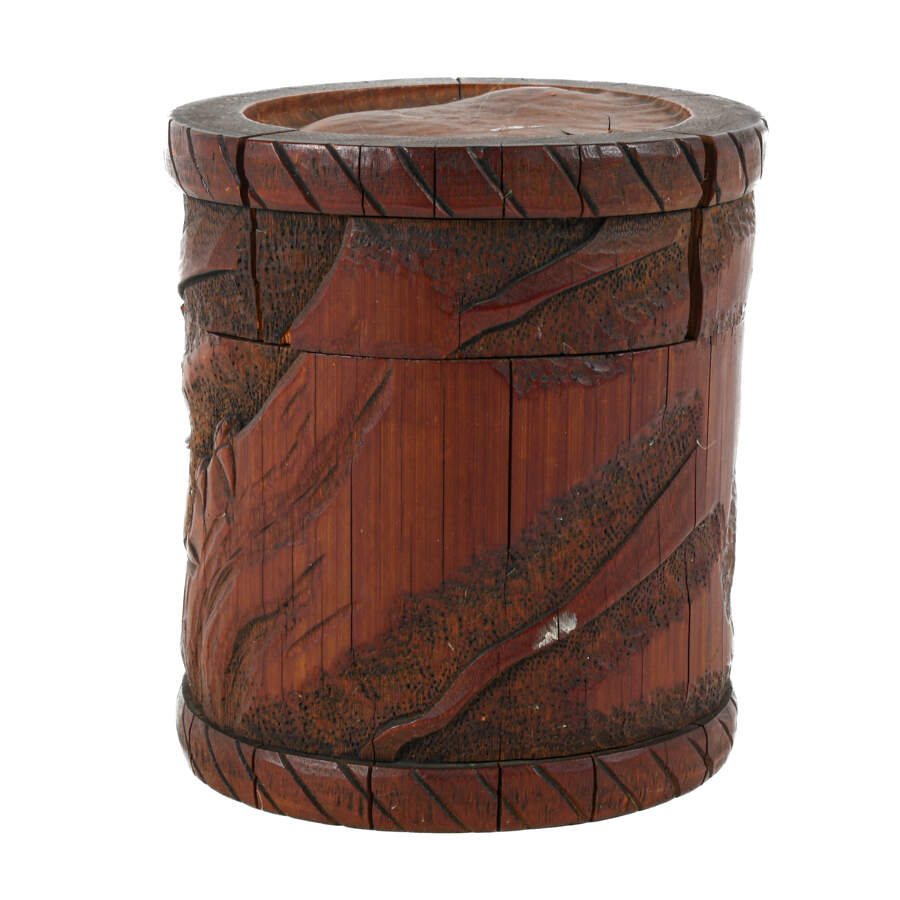 Antique 19th-Century Carved Bamboo Brush Pot-4