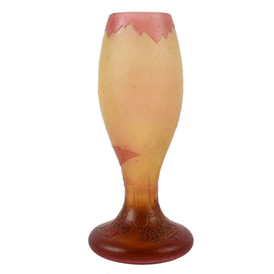 Miniature Cameo Art Glass Cabinet Vase After Loetz-4
