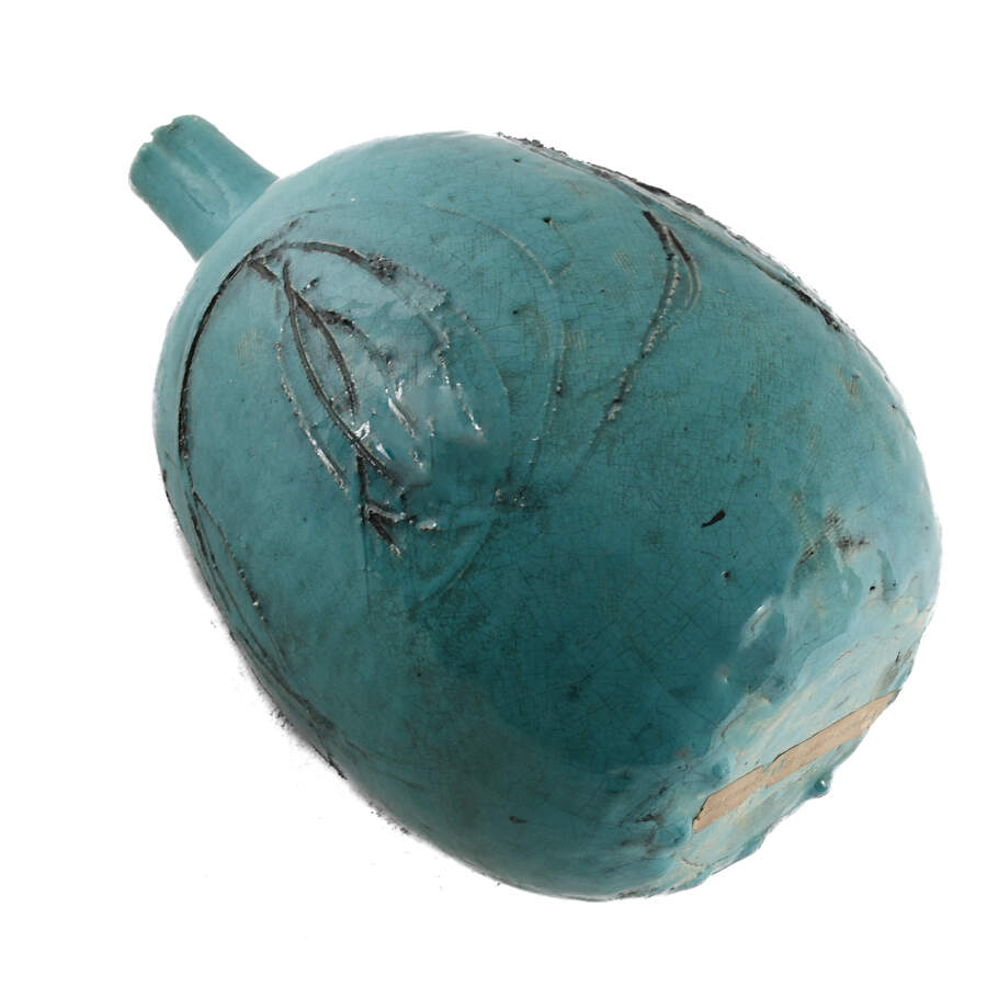 Signed Aqua Blue Glazed Vase-5