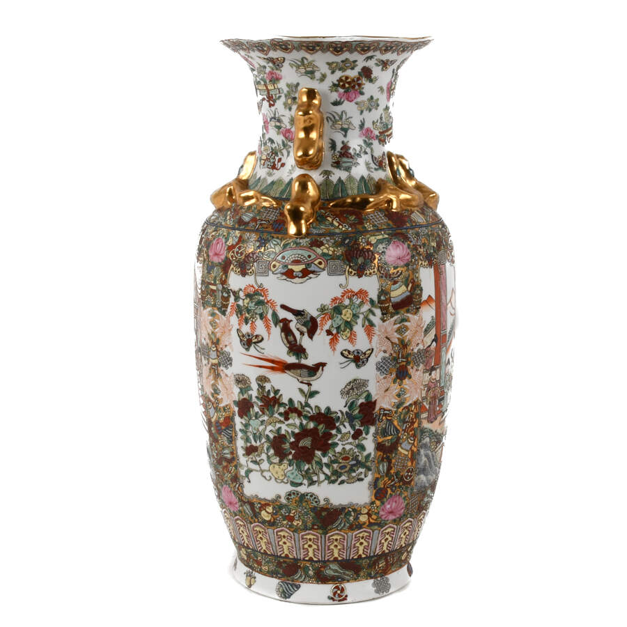 Chinese Famille Rose Porcelain Floor Vase-3