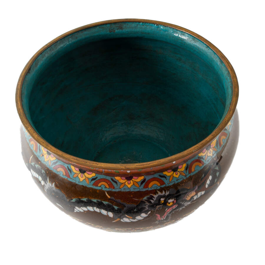 Chinese Cloisonné Dragon Jardinière-5
