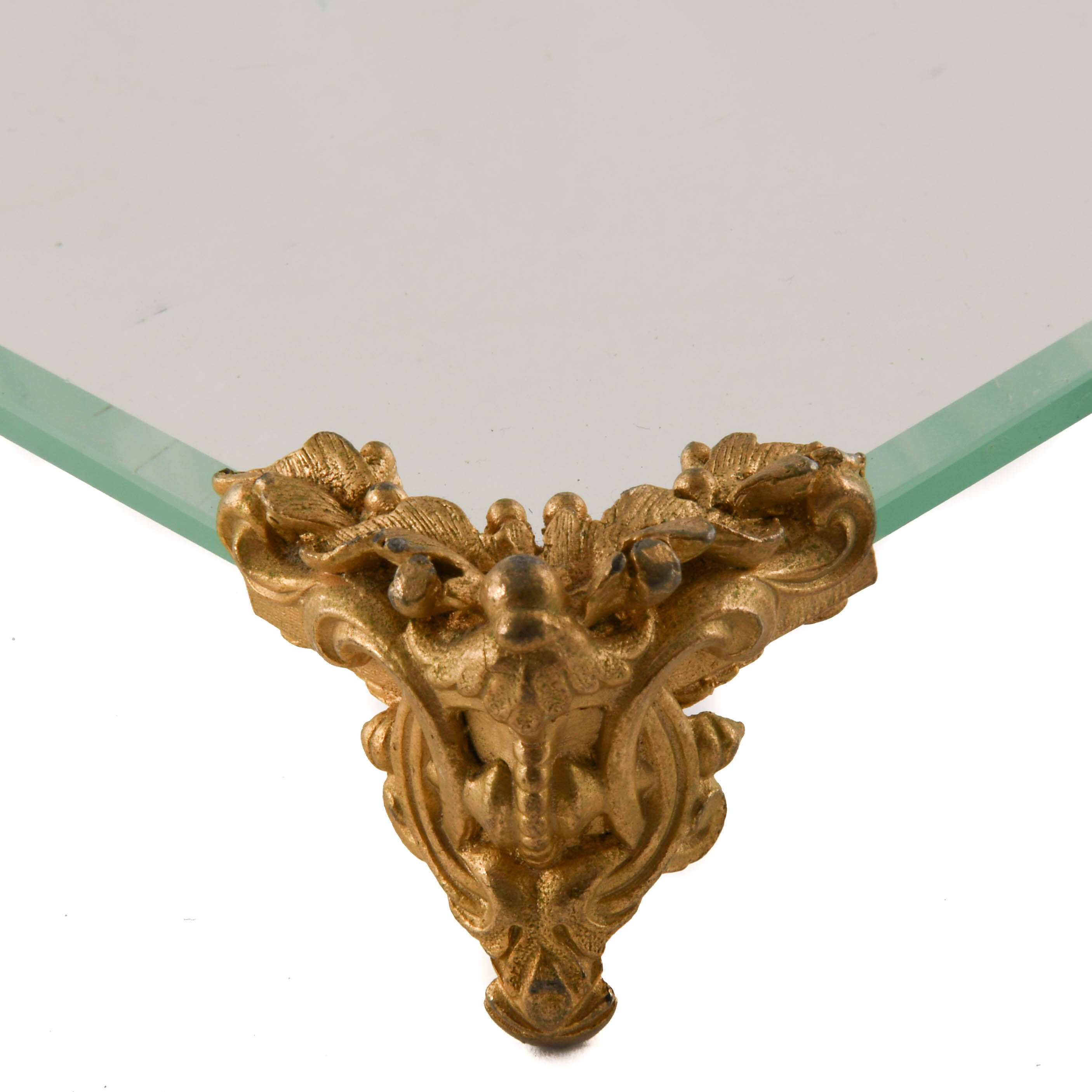 Crystal and Brass Footed Dresser Tray Plateau-4