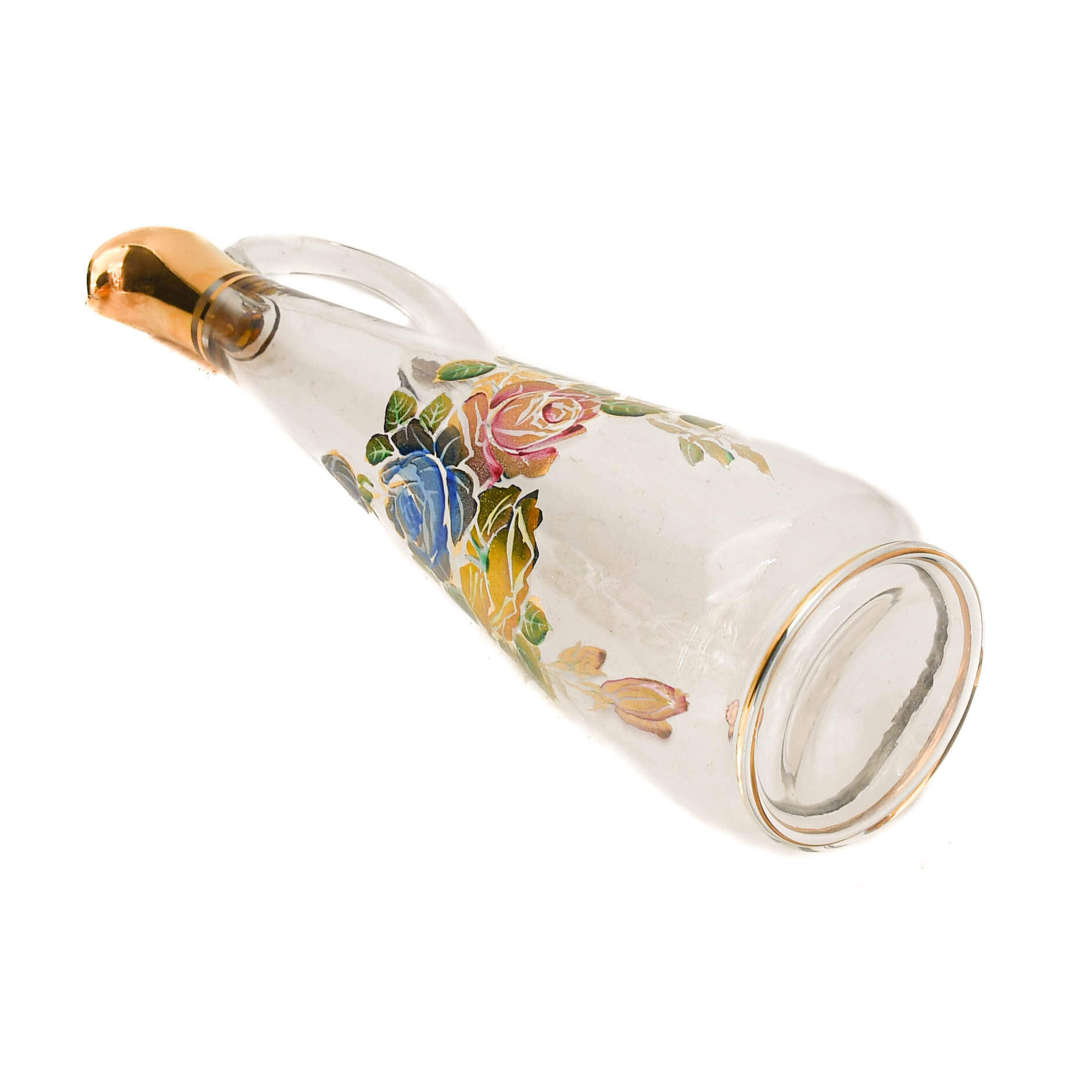 Hand-Painted Glass Decanter Set with Five Shot Glasses-4
