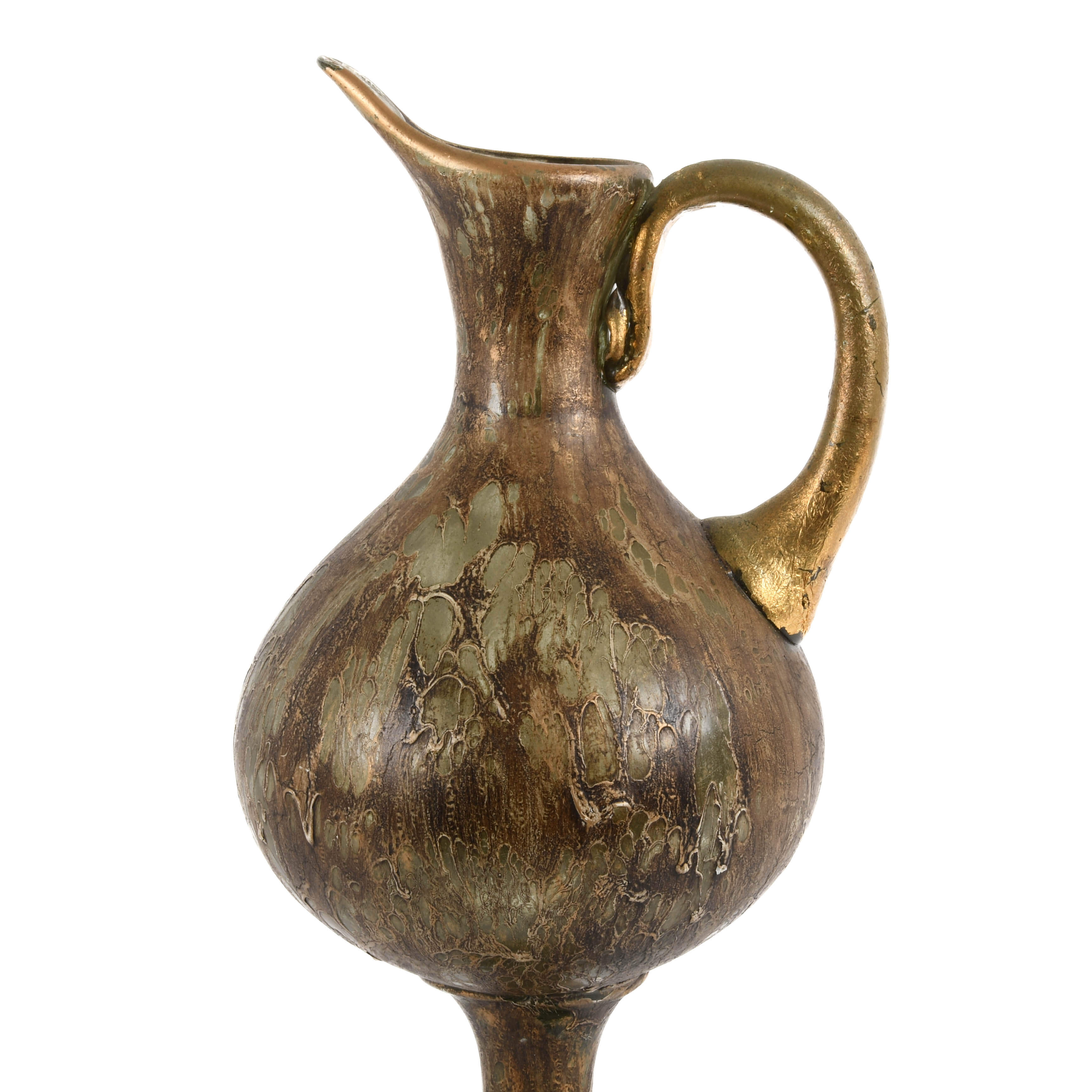 Abstract Hand-Blown Painted Decorated Ewer-2