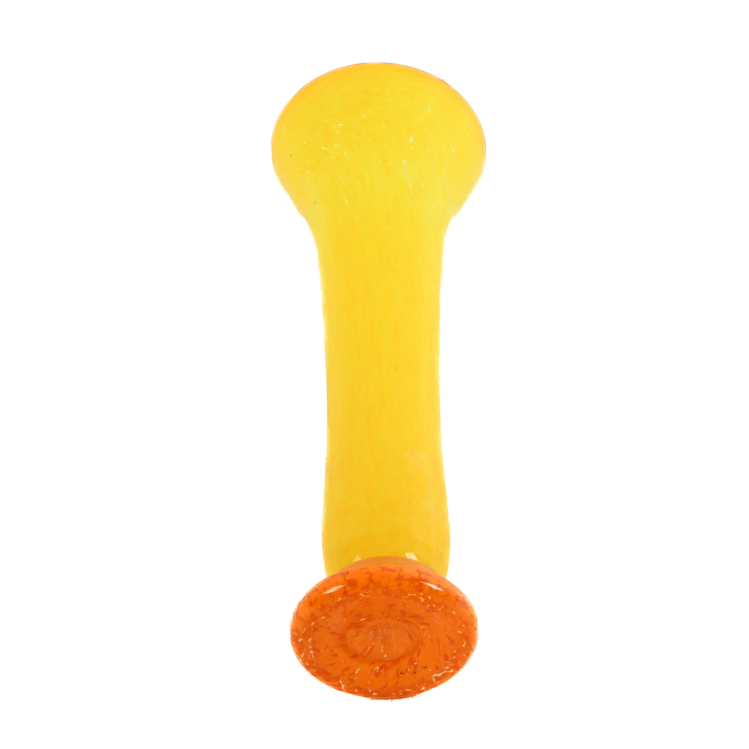 Hand-Blown Yellow Art Glass Vase-5