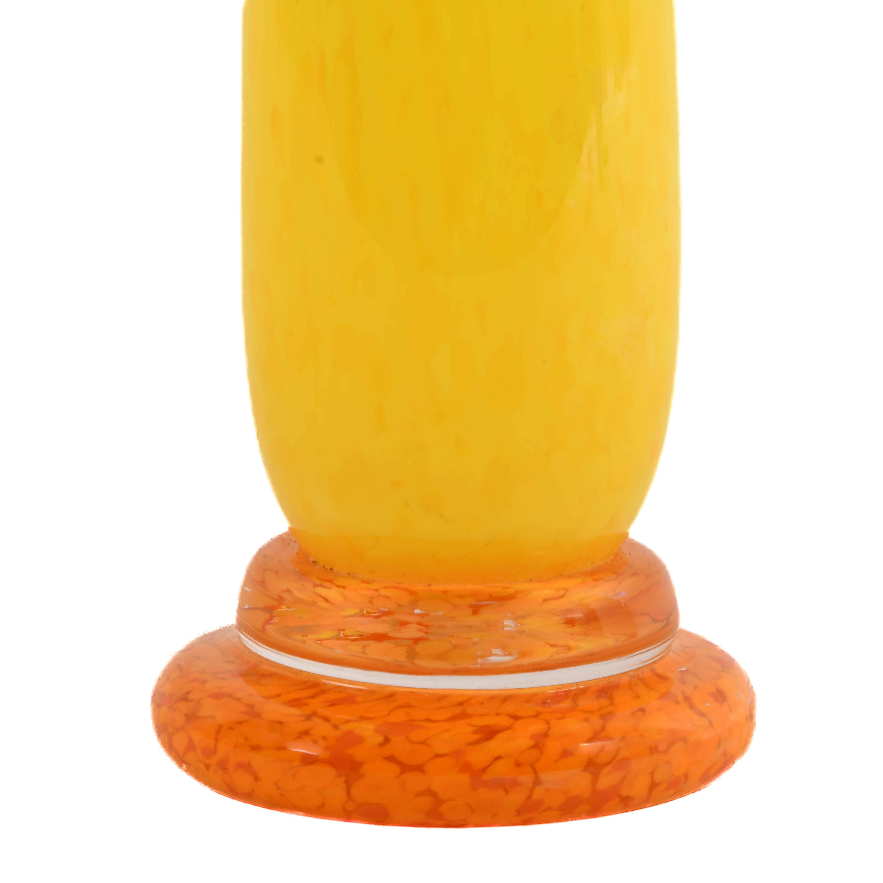 Hand-Blown Yellow Art Glass Vase-3