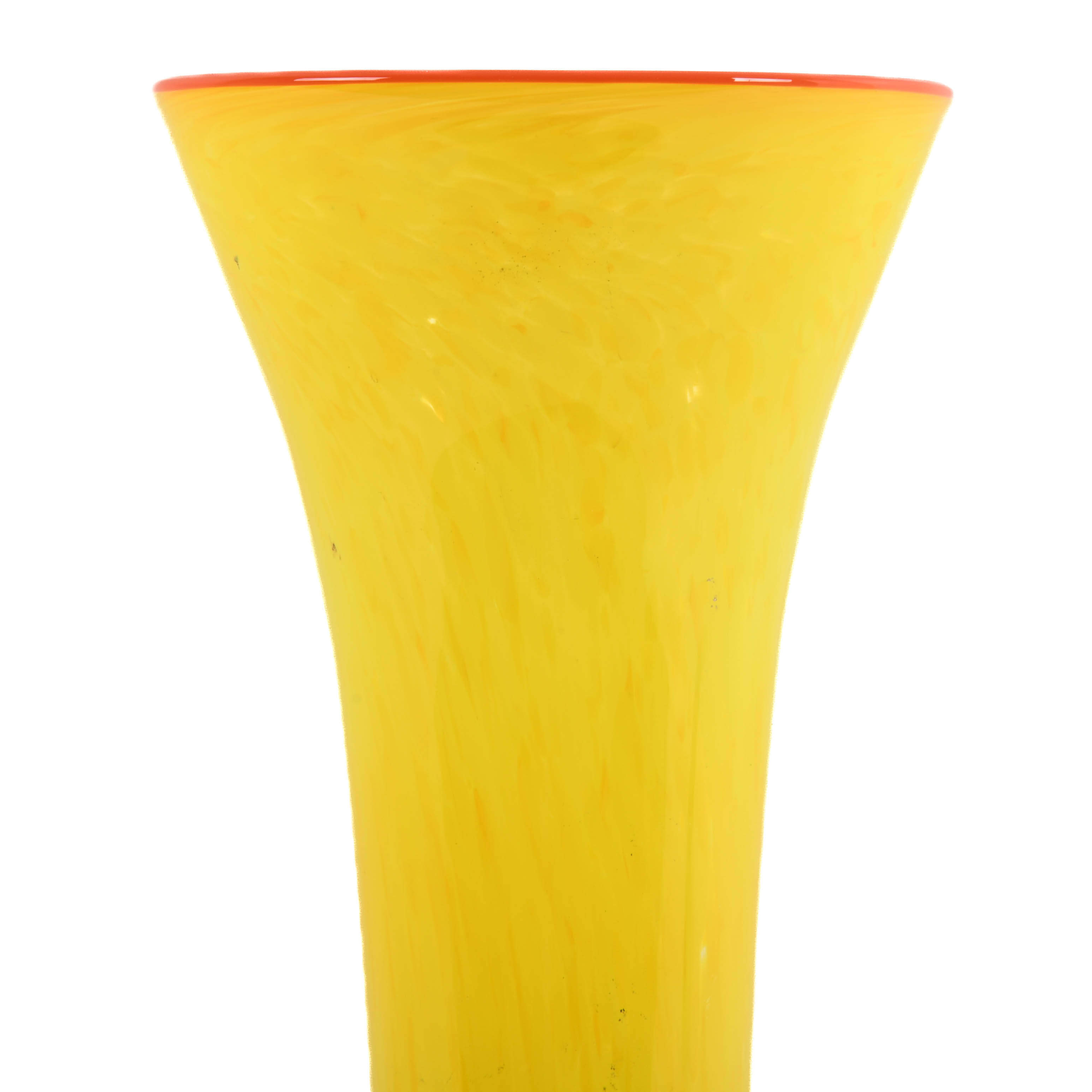Hand-Blown Yellow Art Glass Vase-2