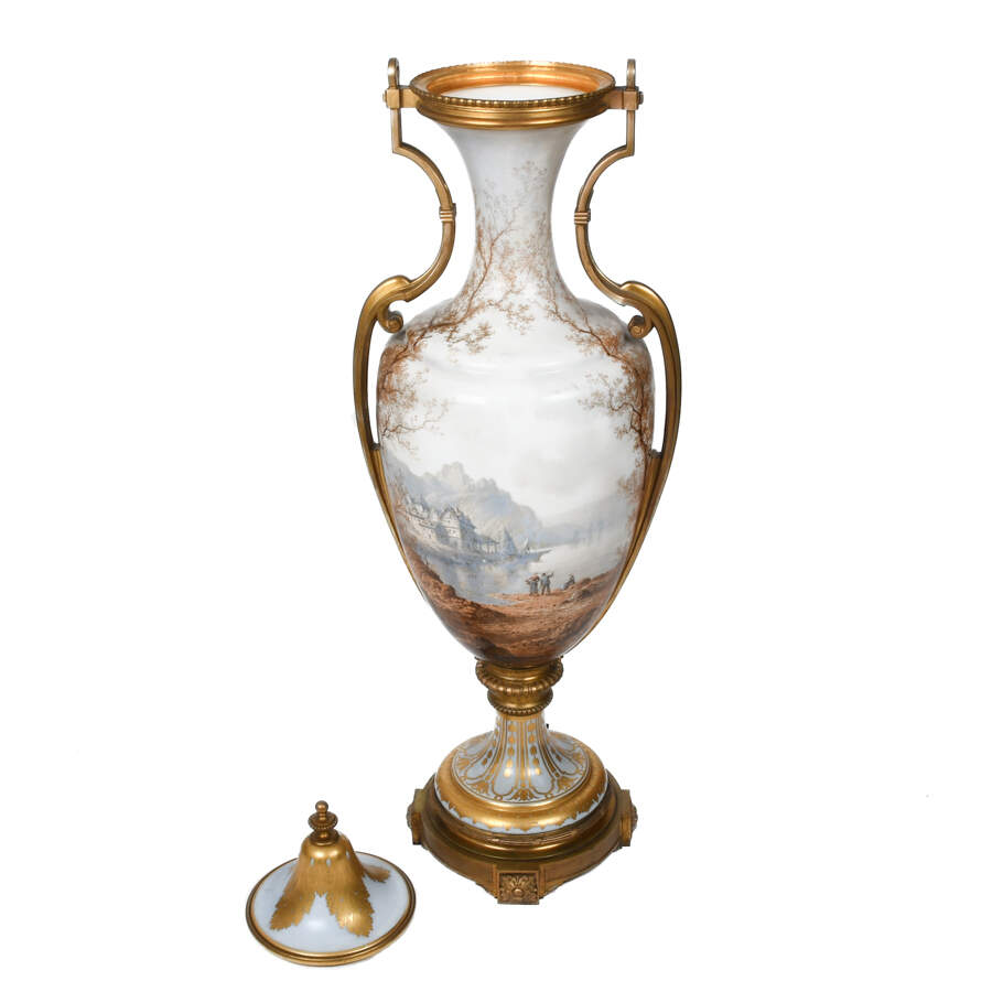 Baccarat 1878 Paris Exposition Universalle Palatial Opaline Glass Urn-5