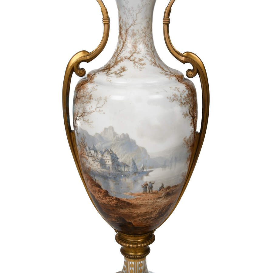 Baccarat 1878 Paris Exposition Universalle Palatial Opaline Glass Urn-2