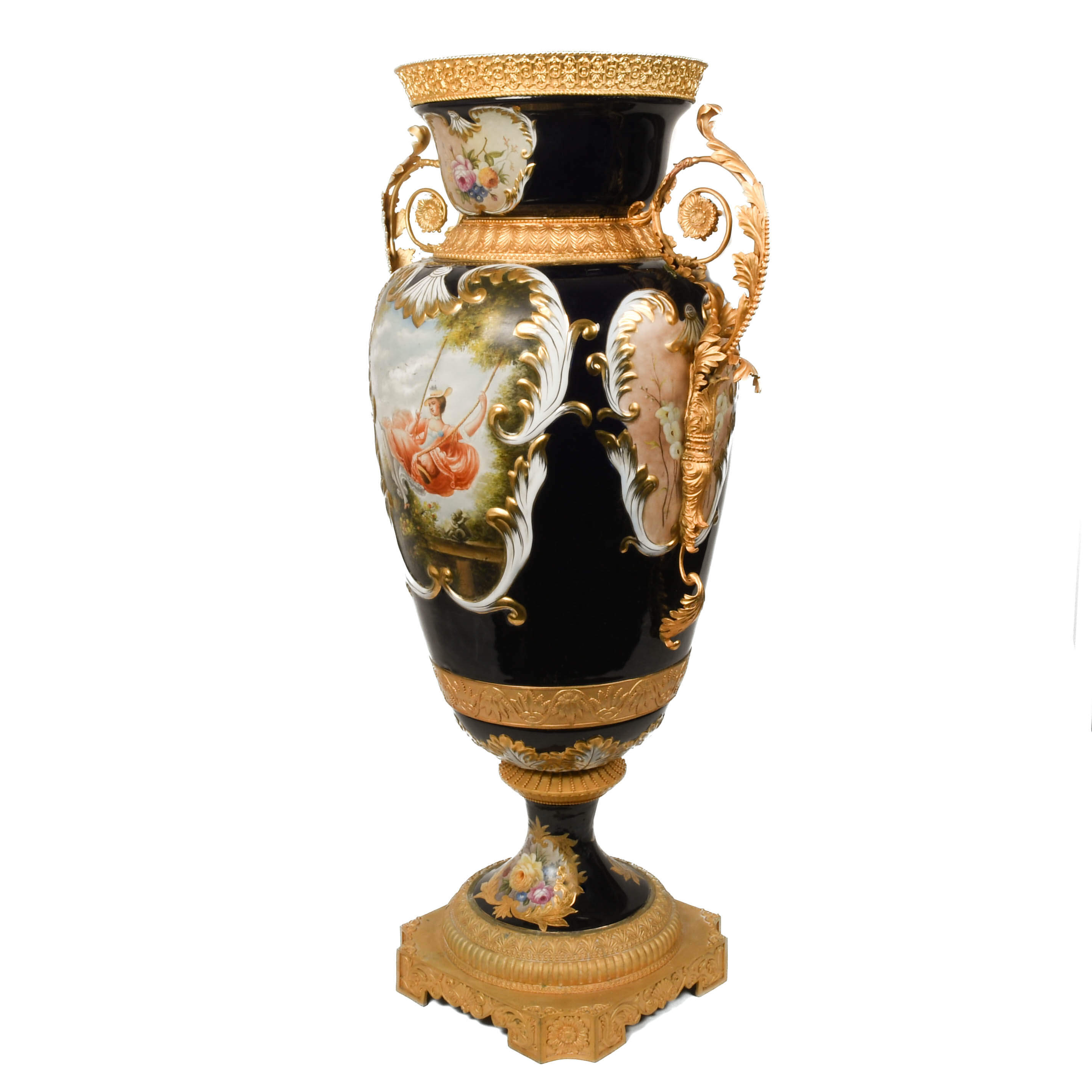 Antique Monumental Limoges Hand-Painted Vase-7