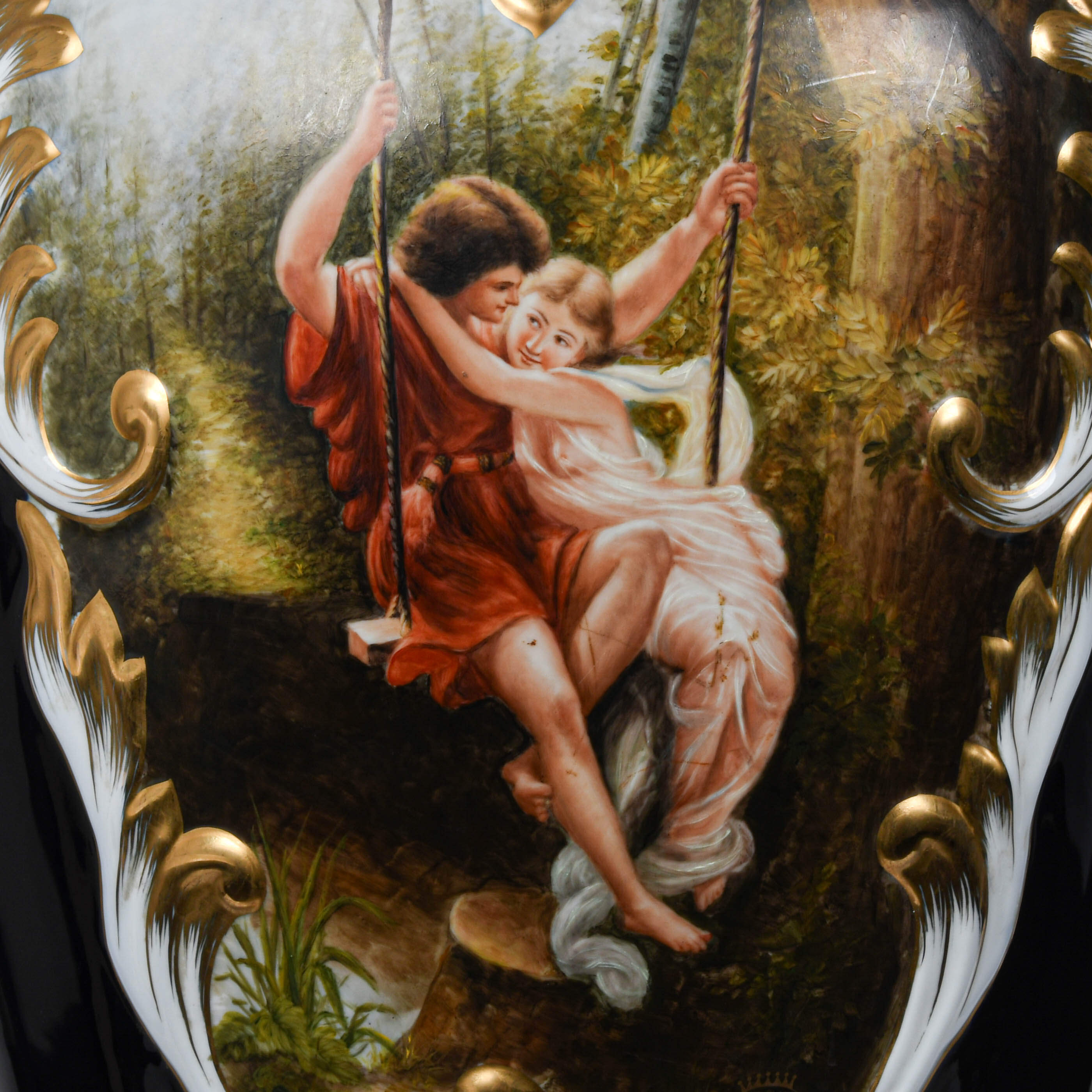 Antique Monumental Limoges Hand-Painted Vase-3