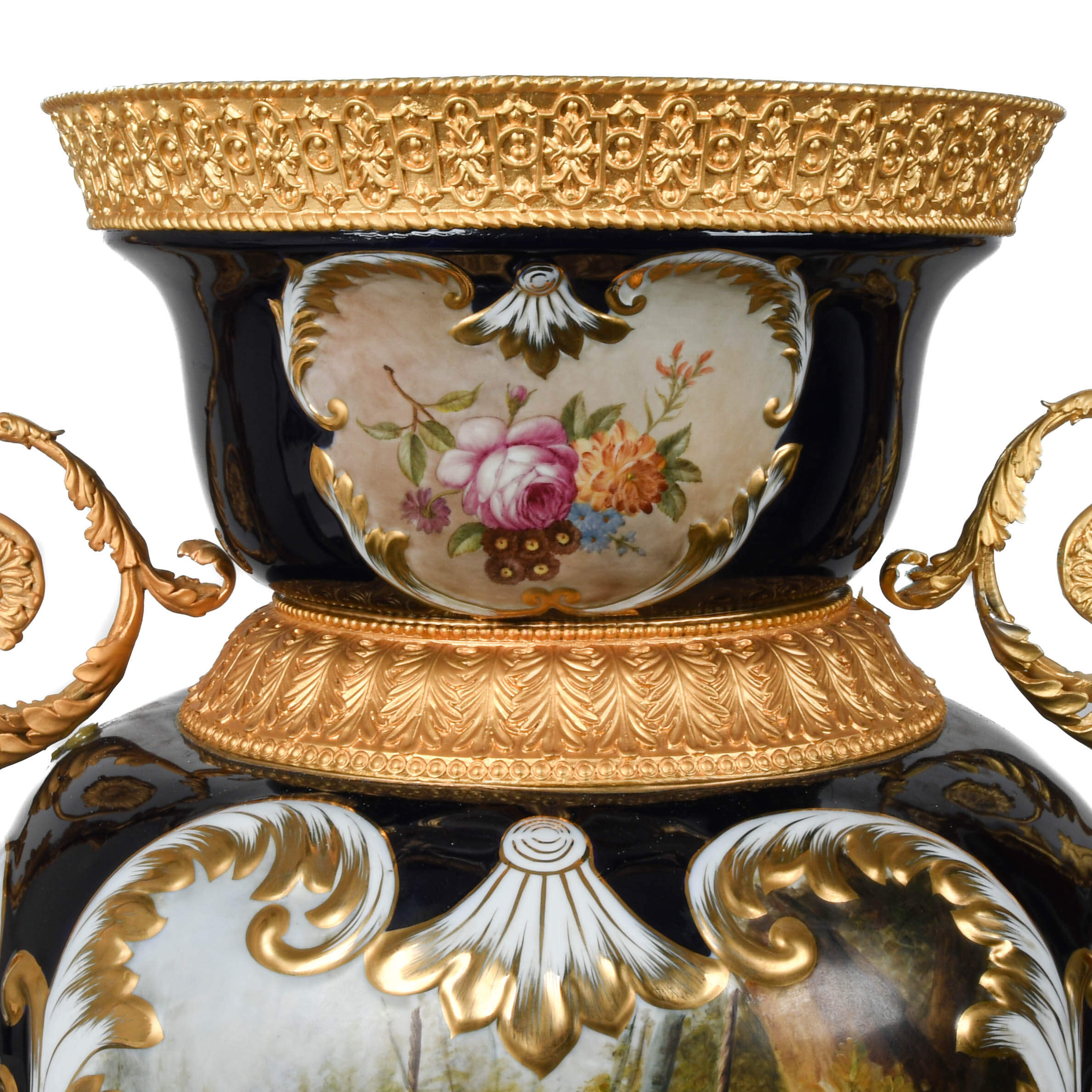 Antique Monumental Limoges Hand-Painted Vase-2