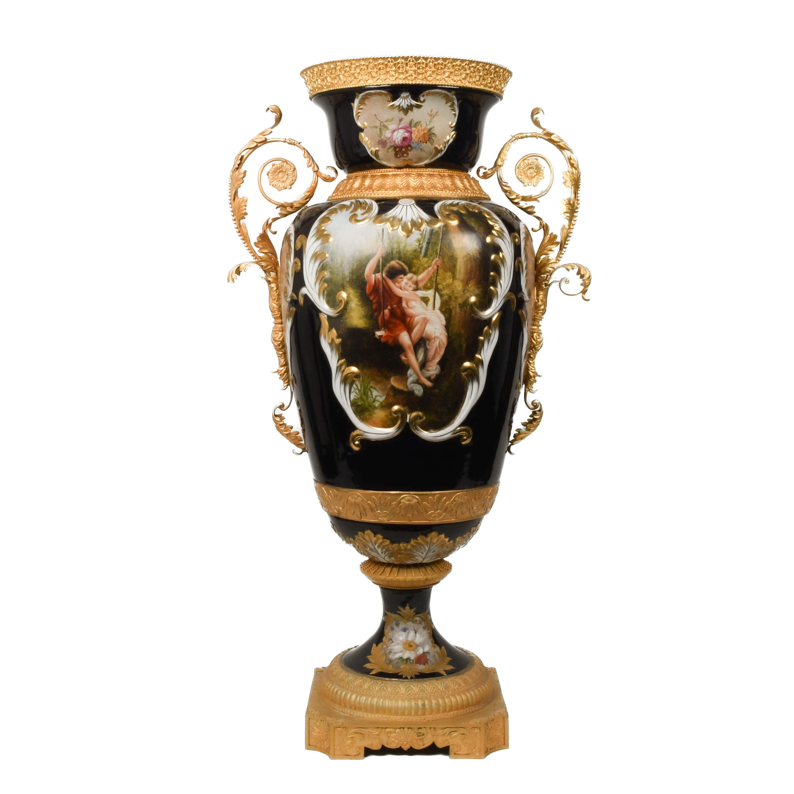 Antique Monumental Limoges Hand-Painted Vase-1