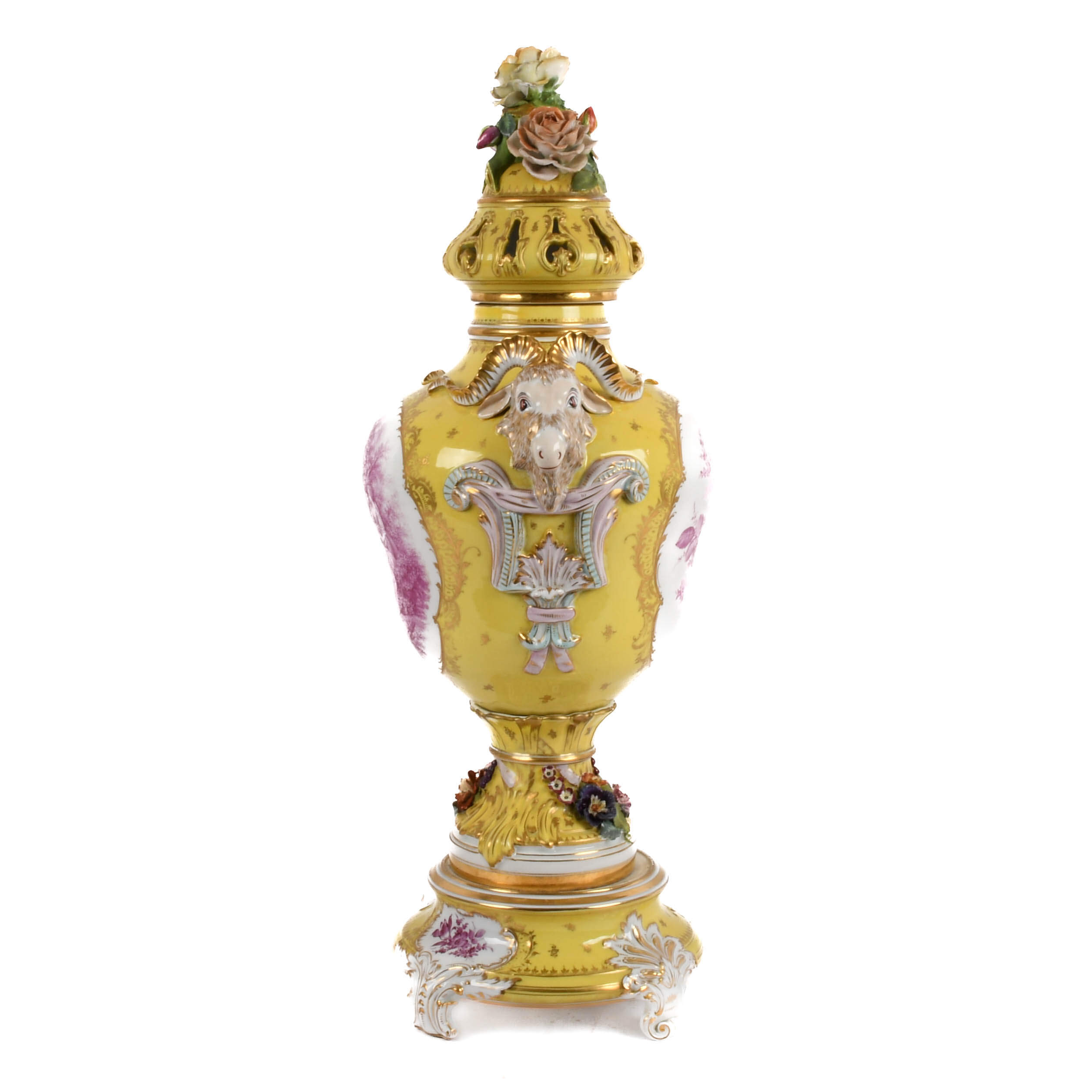 Antique Dresden Porcelain Covered Urn-4