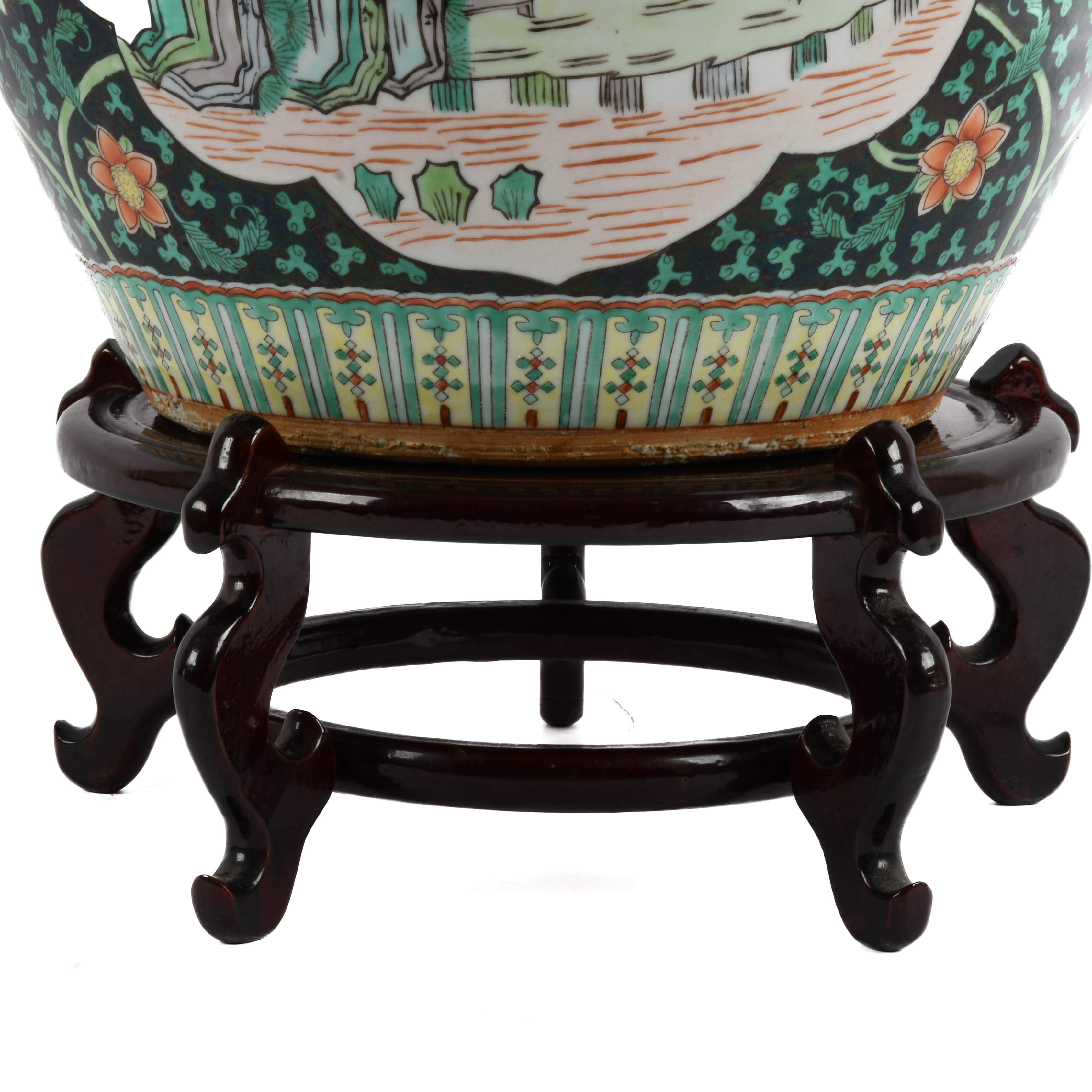 Chinese Famille Rose Porcelain Fishbowl Planter-2
