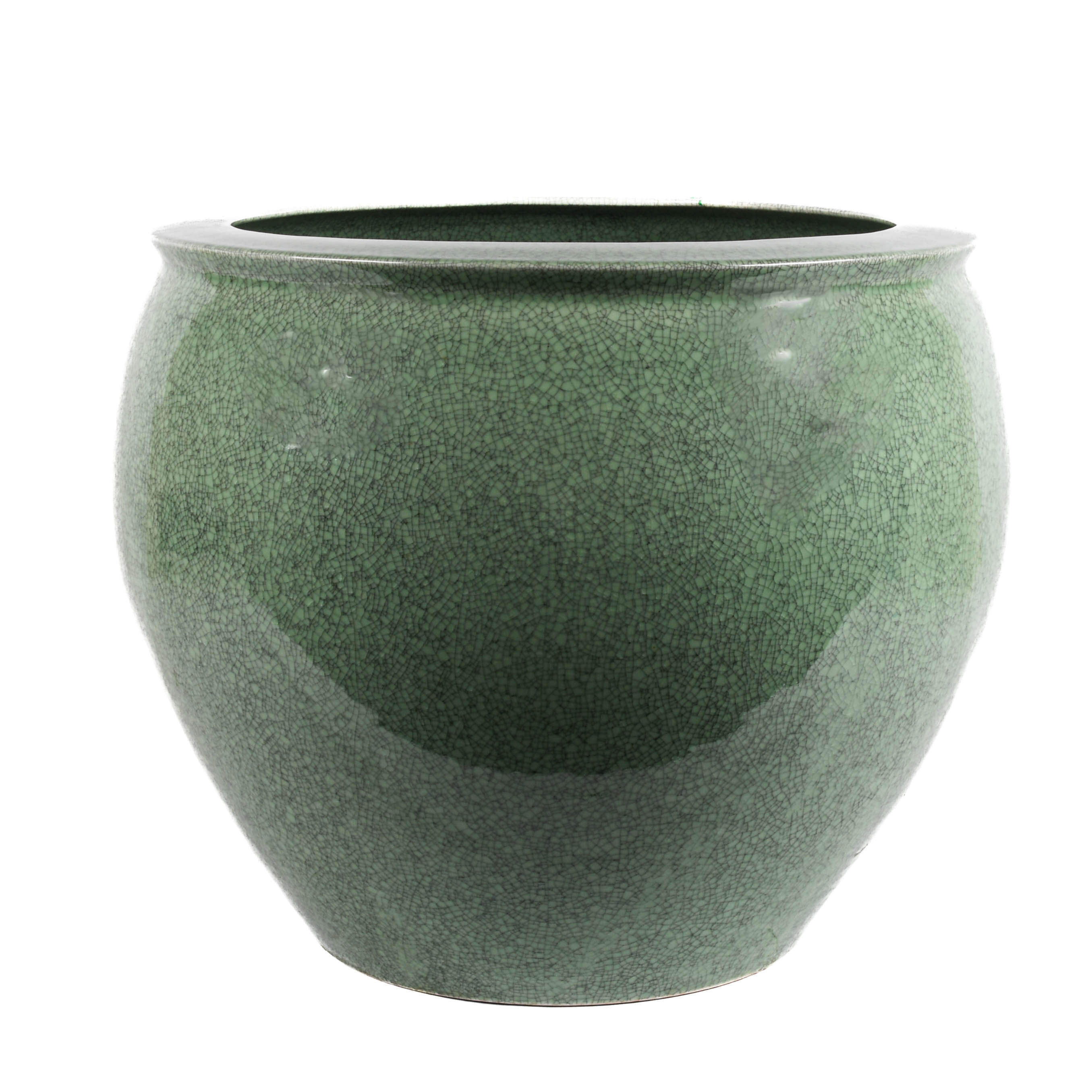 Palatial-Sized Chinese Celadon Fishbowl Planter-1