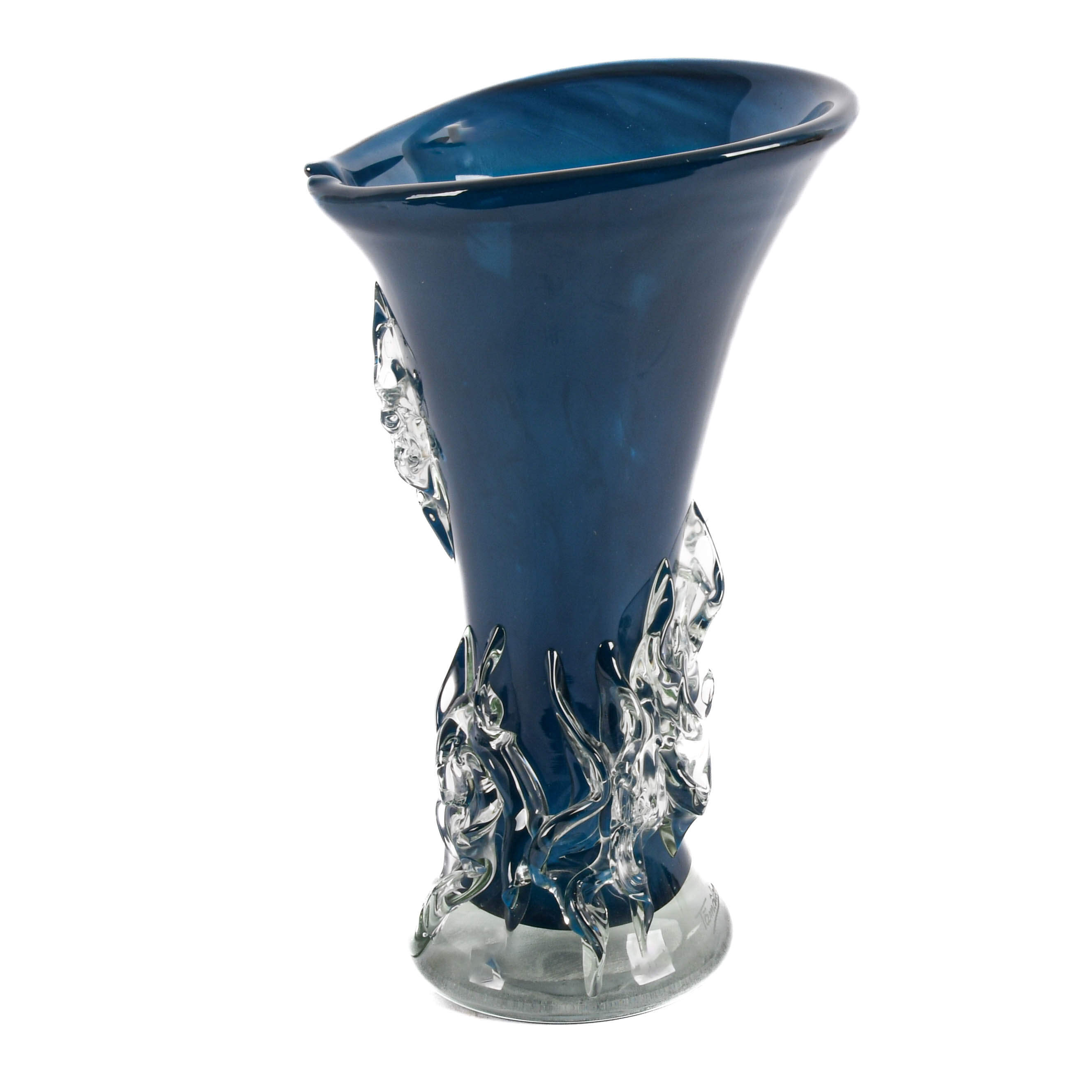 Oversized Hand-Blown Glass Art Vase by Ion Tamaian-1