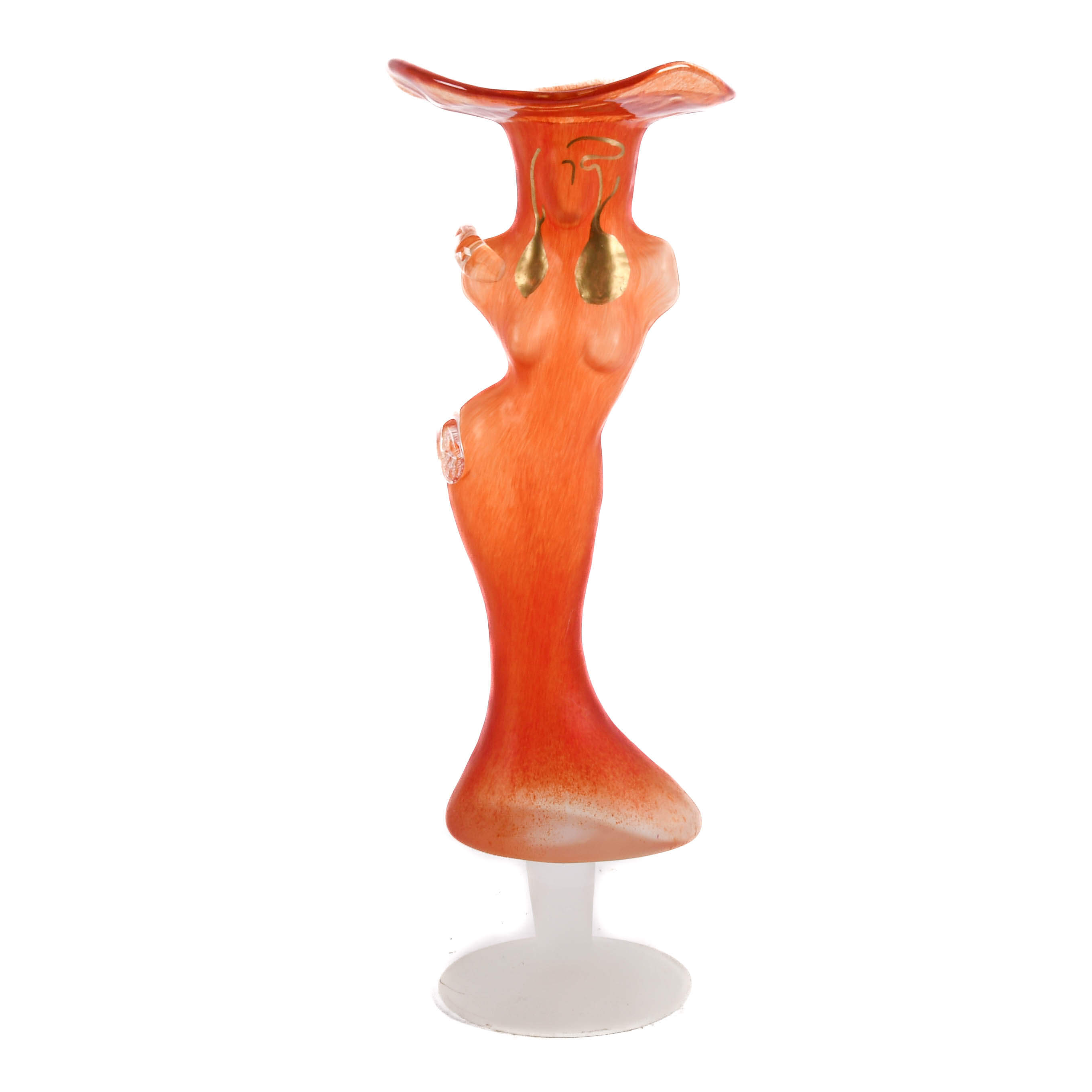 Woman's Torso Glass Vase Attributed to Elena Graure Manta-7