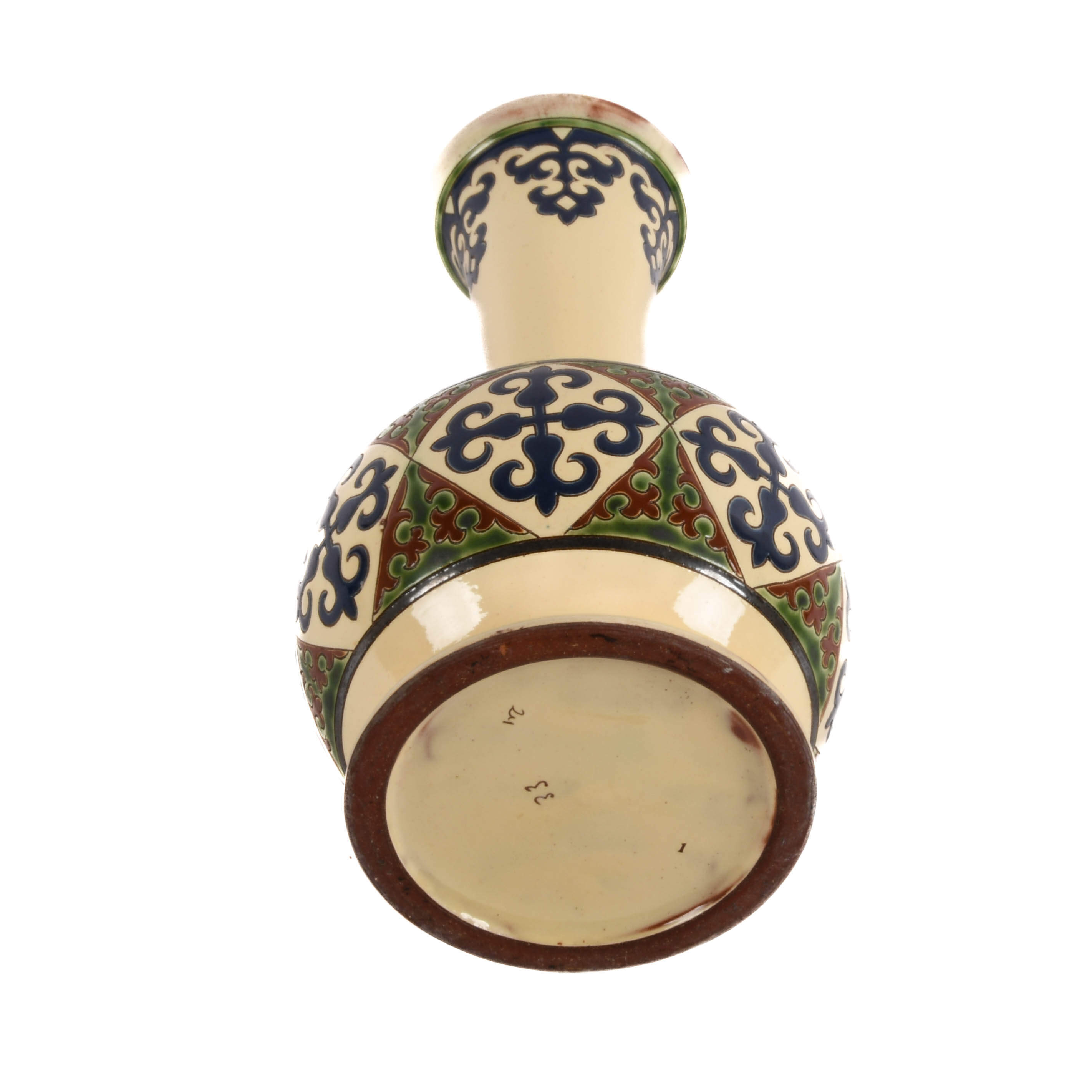 Majolica Bottle Neck Vase-6