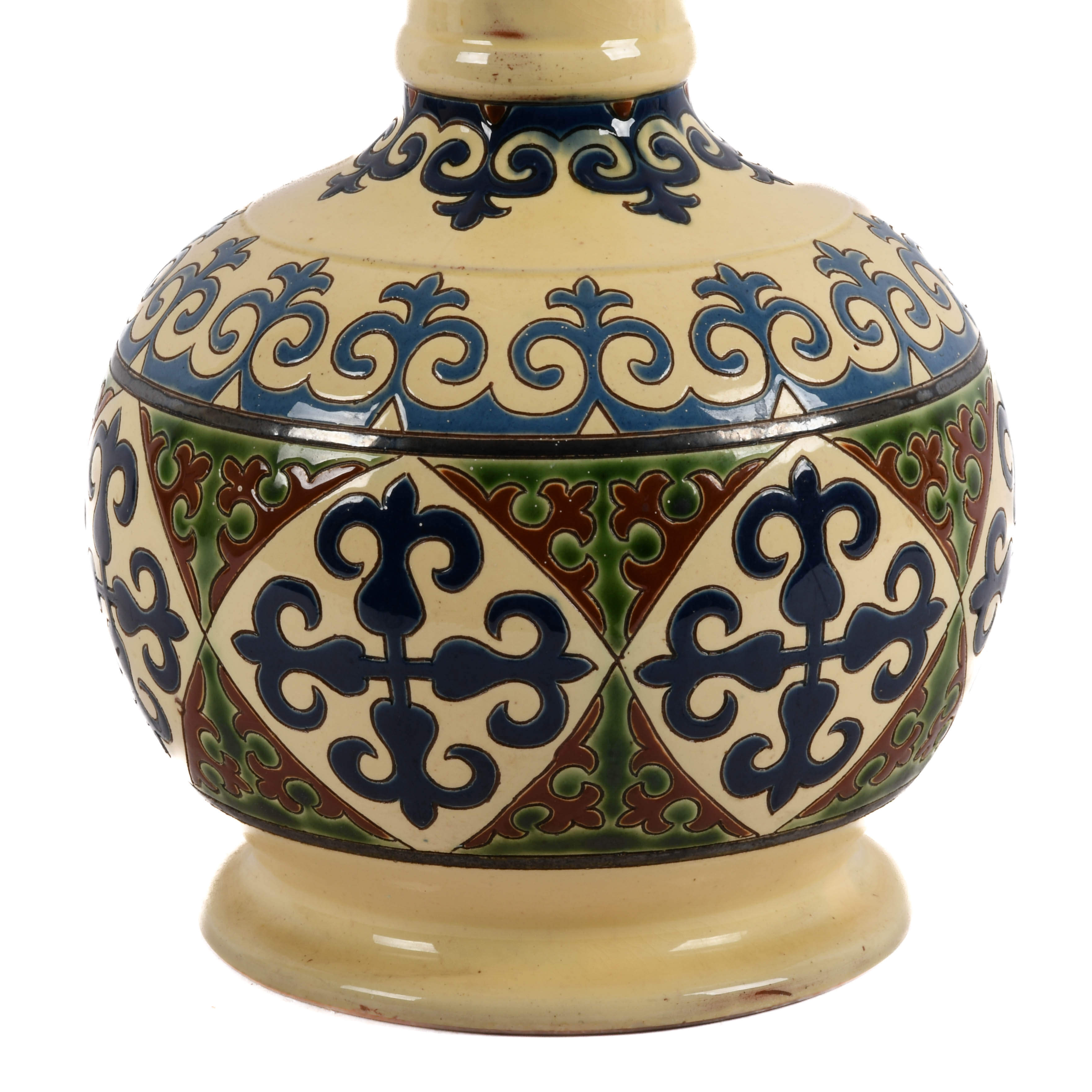 Majolica Bottle Neck Vase-3