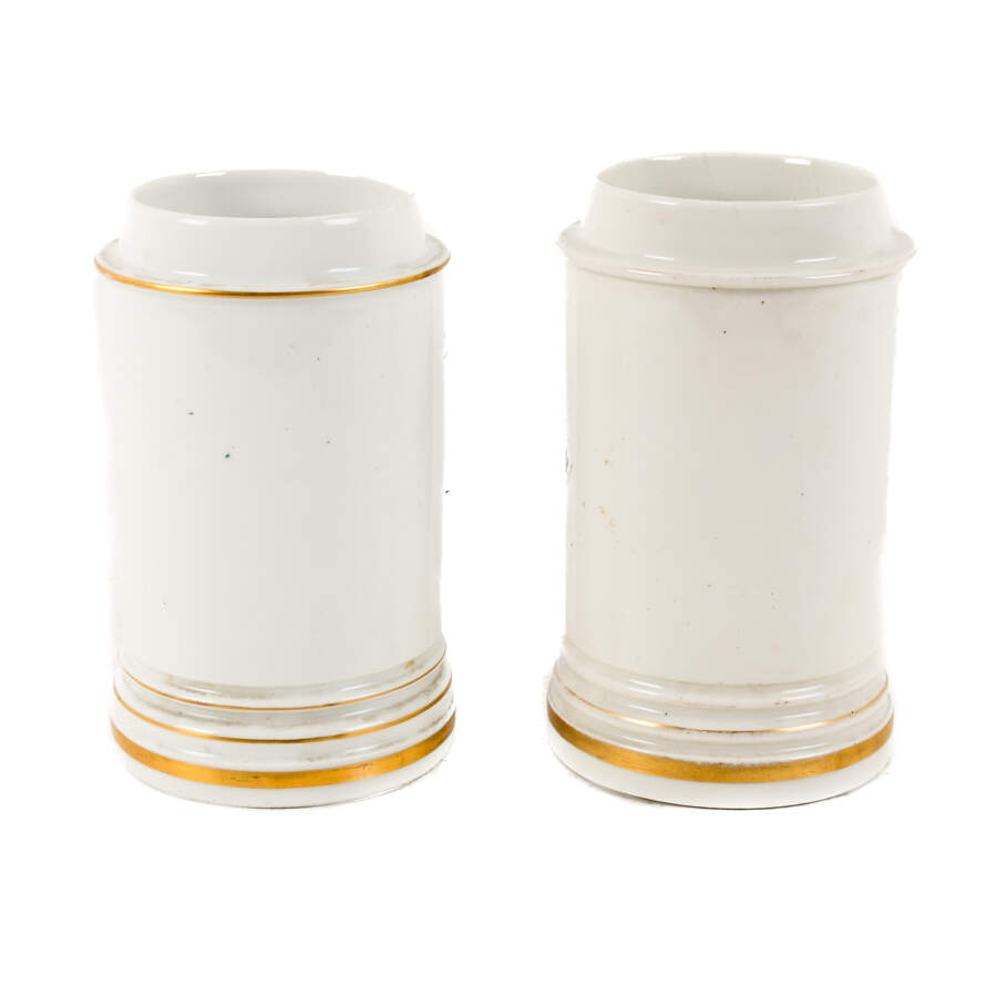 Antique Pair of French Maison A Collin Porcelaines Apothecary Laxative Jars-5