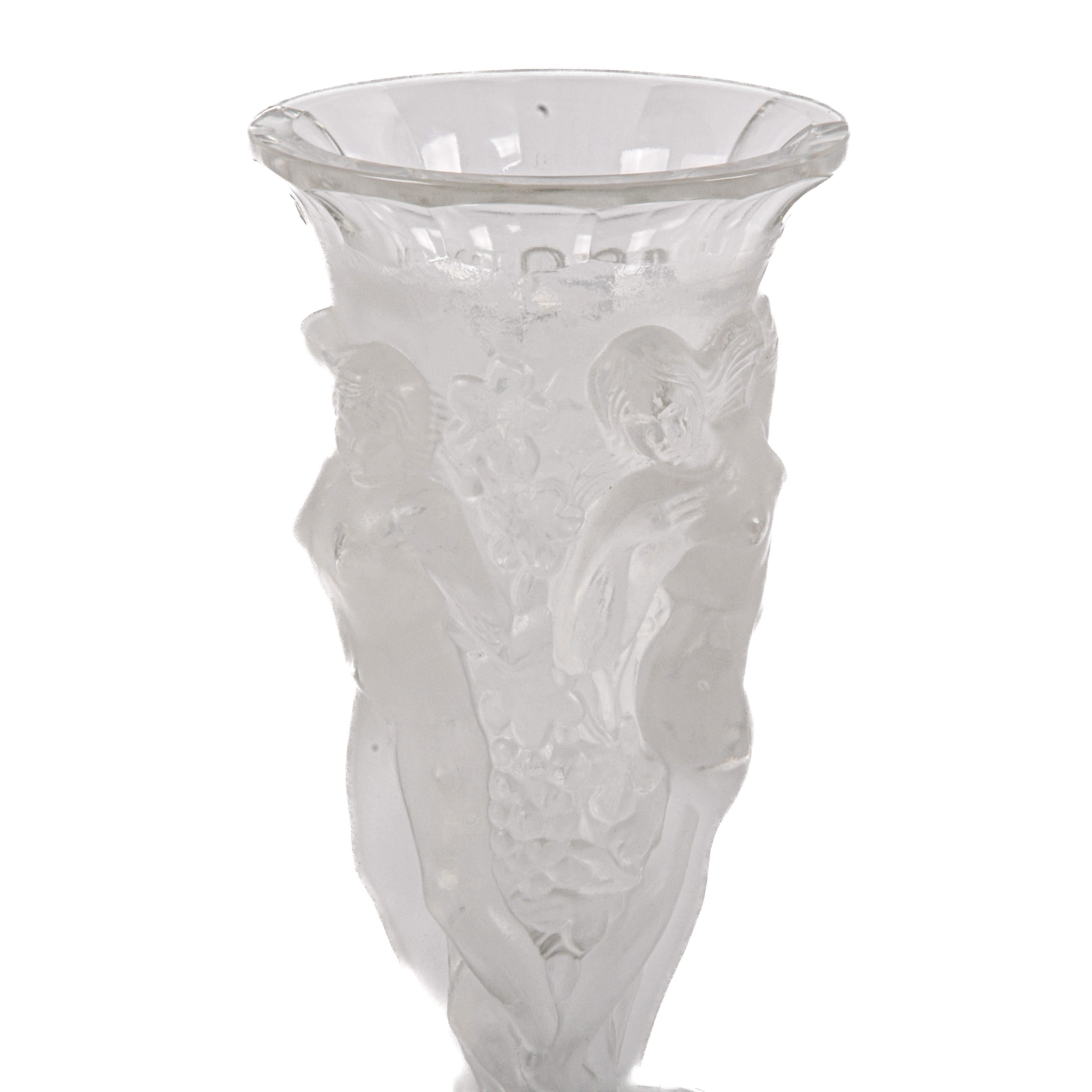 Art Deco Crystal Bacchants Vase Attributed to Henri Hoffman-3