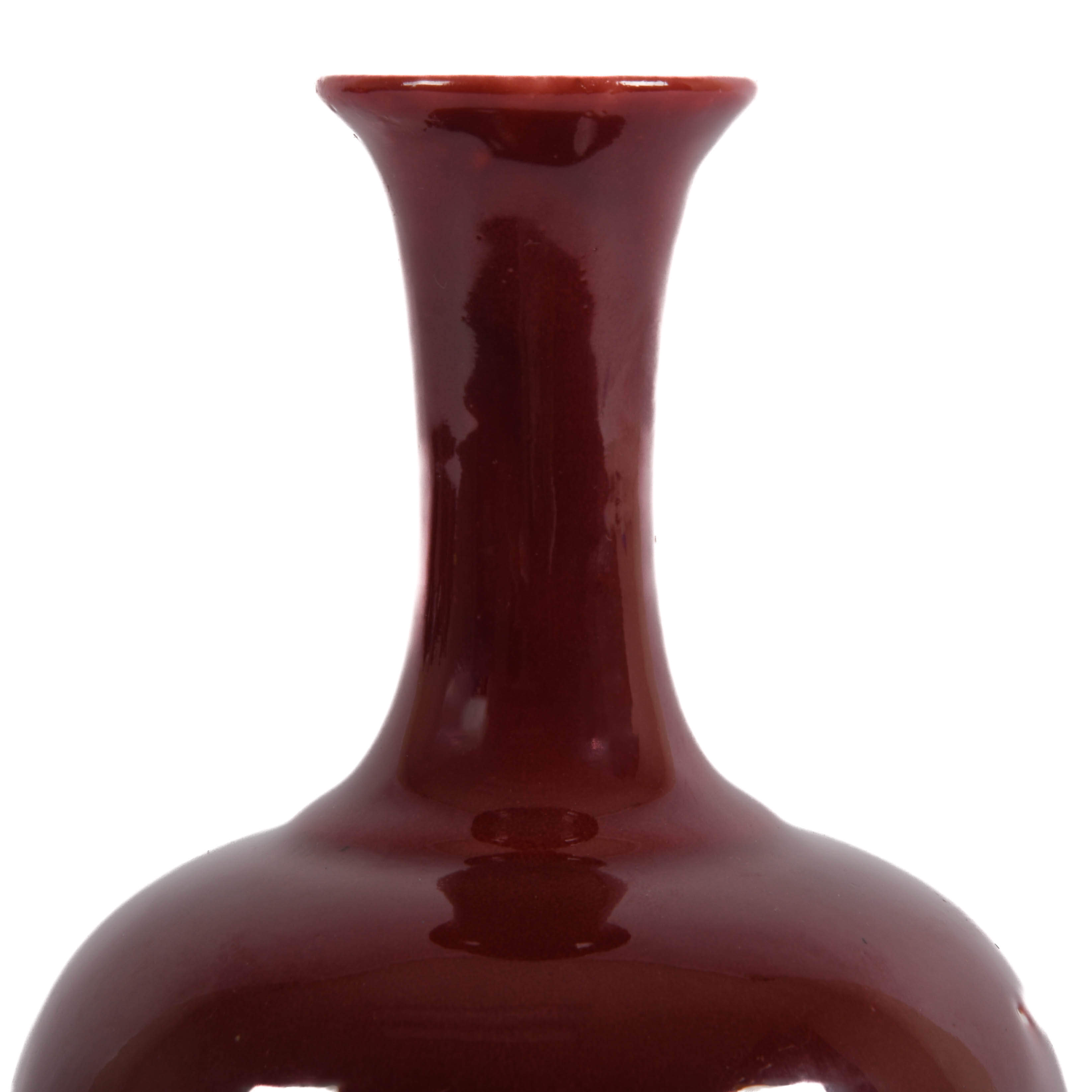 Oxblood Ceramic Drip Glaze Vase-2