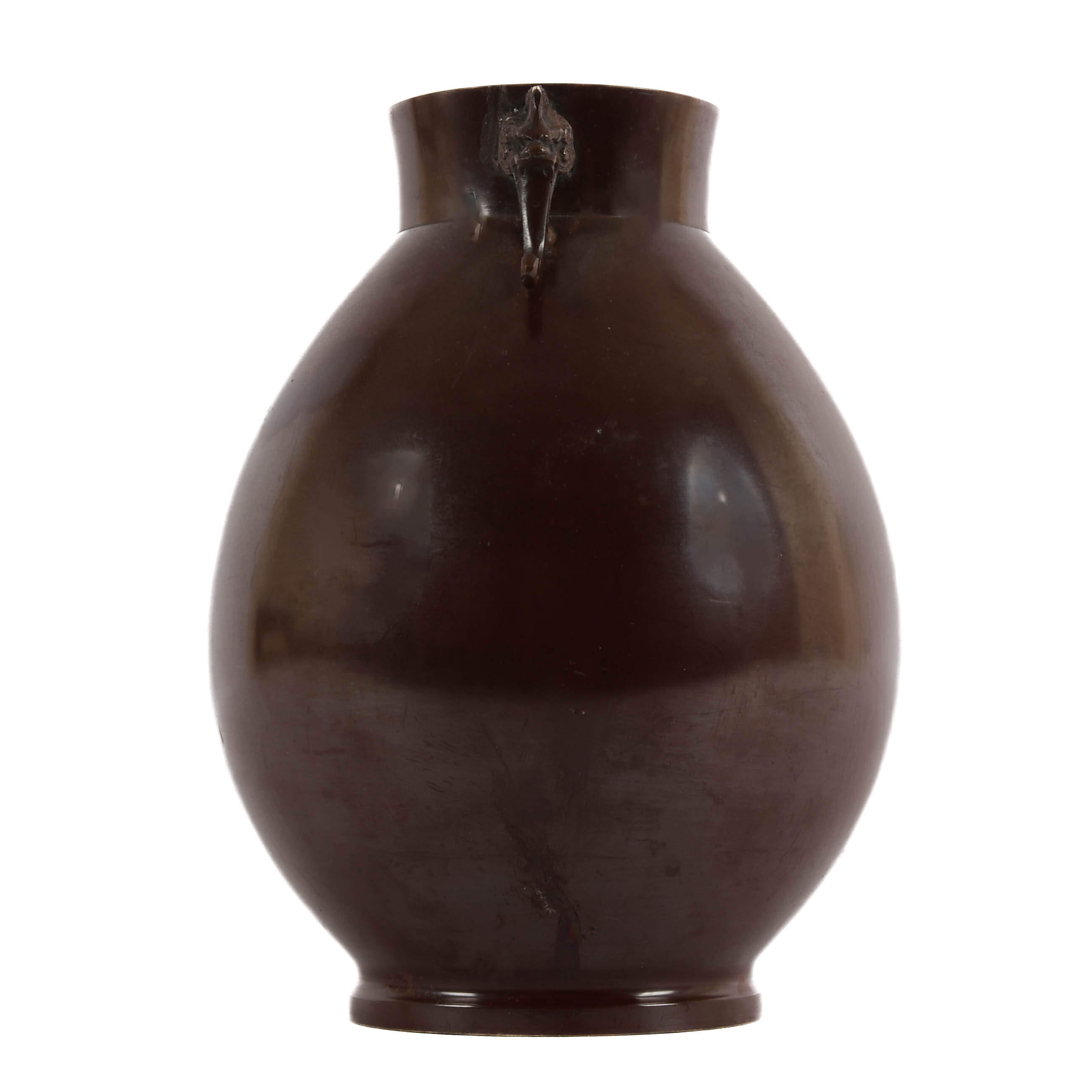 Neiman-Marcus Chinese Bronze Vase with Figural Handles-4