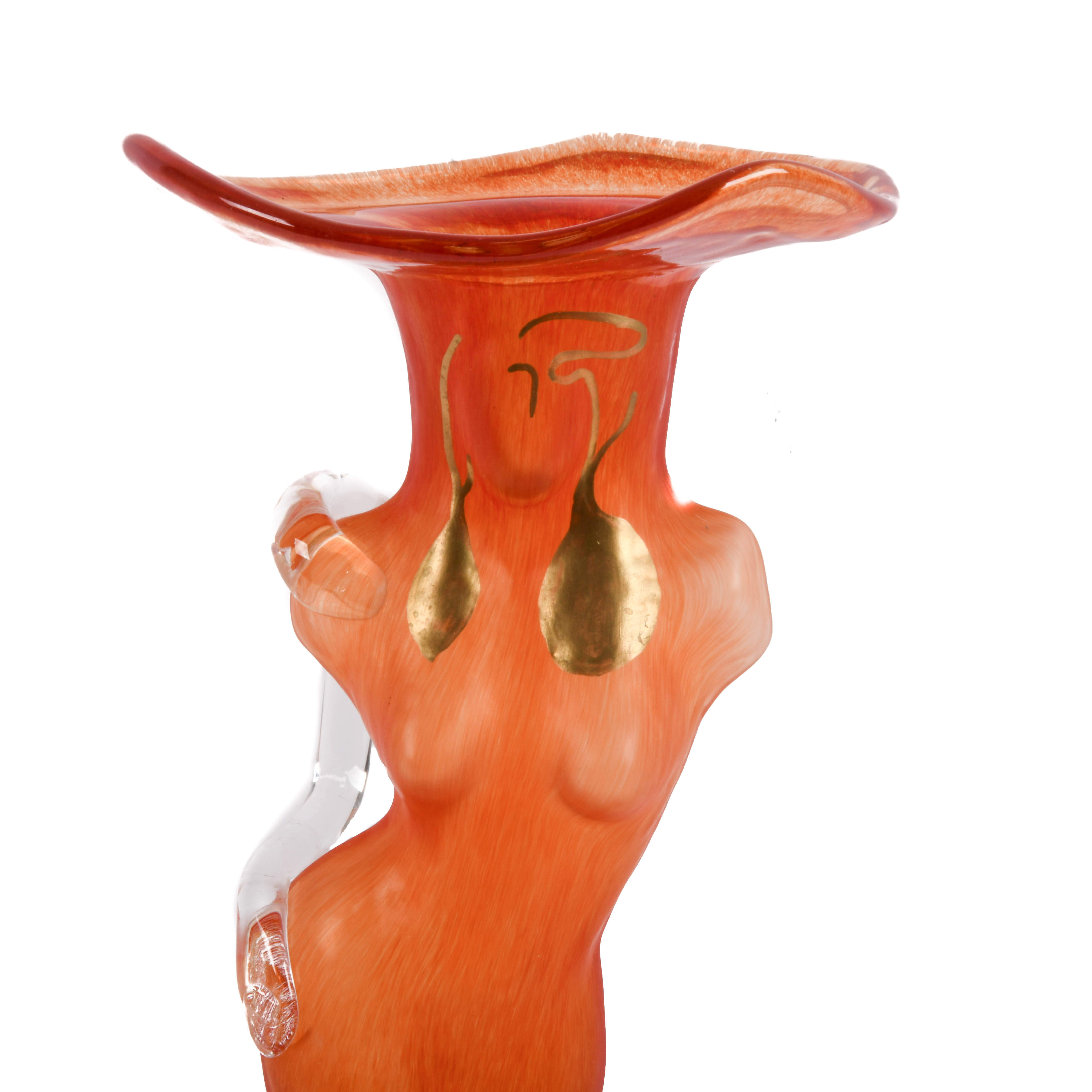 Woman's Torso Glass Vase Attributed to Elena Graure Manta-2
