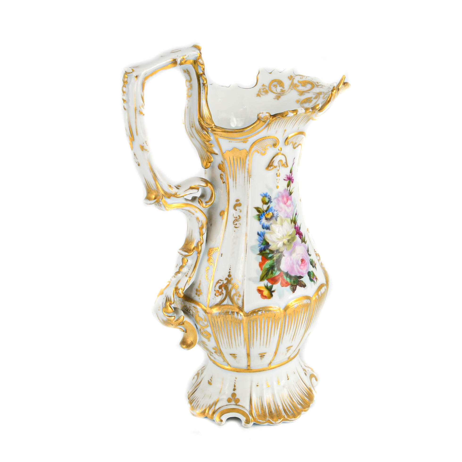 Antique Old Paris Porcelain Pitcher-3