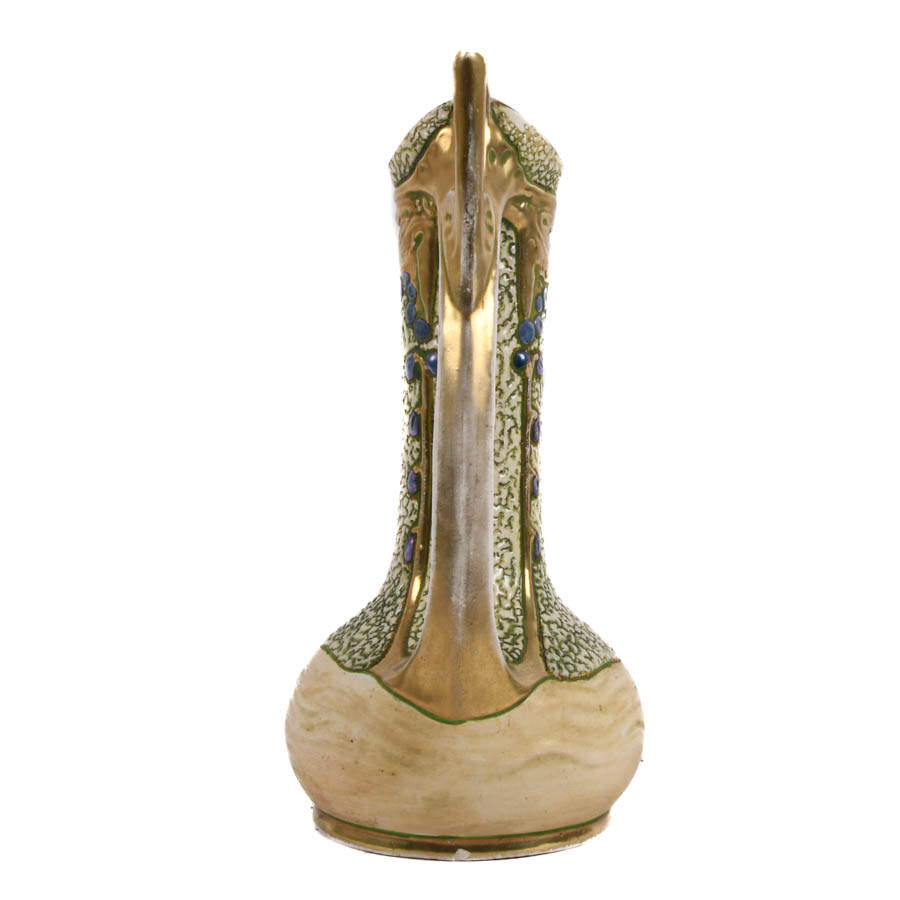 Art Nouveau Amphora Gilt Pottery Vase Attributed to Julius Dressler-4