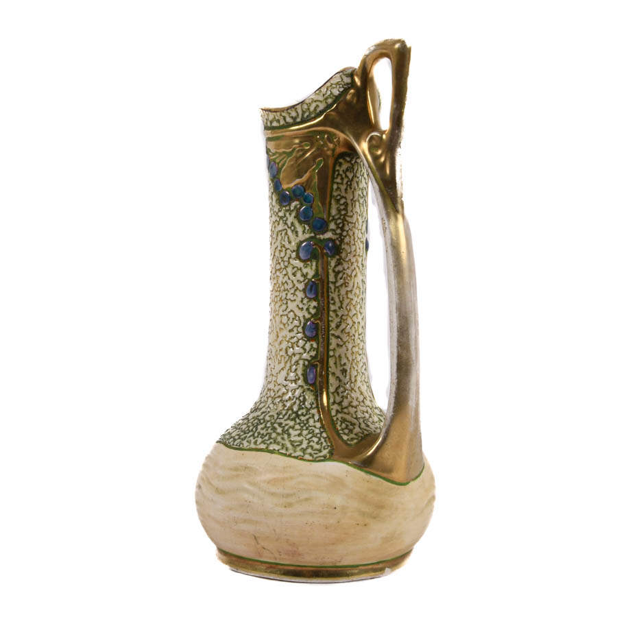 Art Nouveau Amphora Gilt Pottery Vase Attributed to Julius Dressler-3