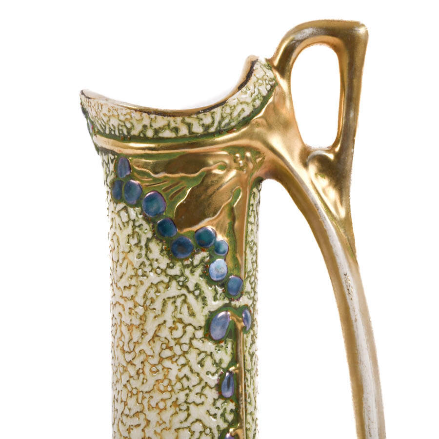 Art Nouveau Amphora Gilt Pottery Vase Attributed to Julius Dressler-2
