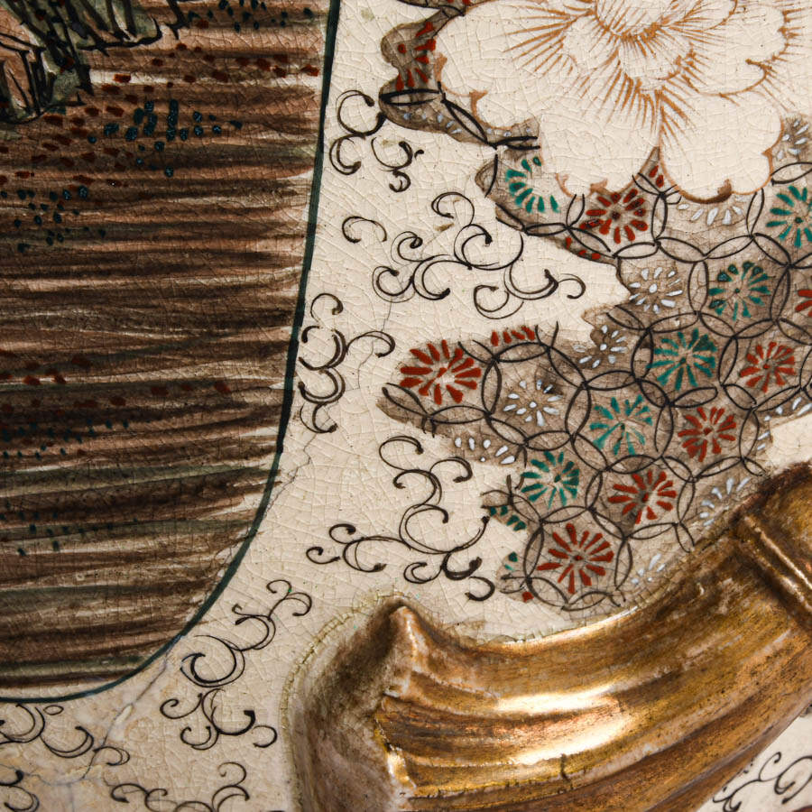 Palatial Satsuma Covered Figural Floor Vase-6