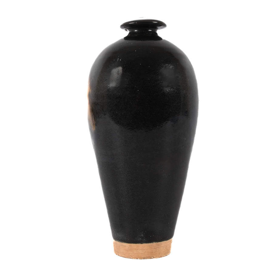 Dark Brown and Tan Studio Pottery Vase-2