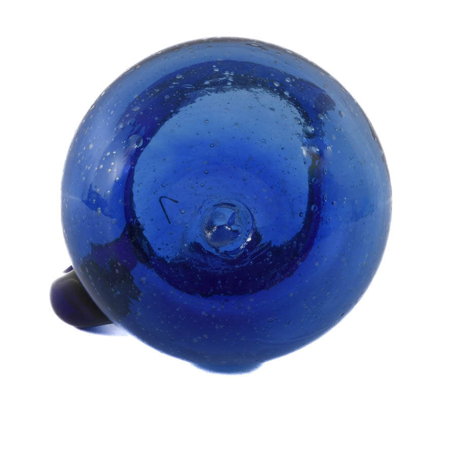 Hand-Blown Cobalt Art Glass Ball Pitcher-7
