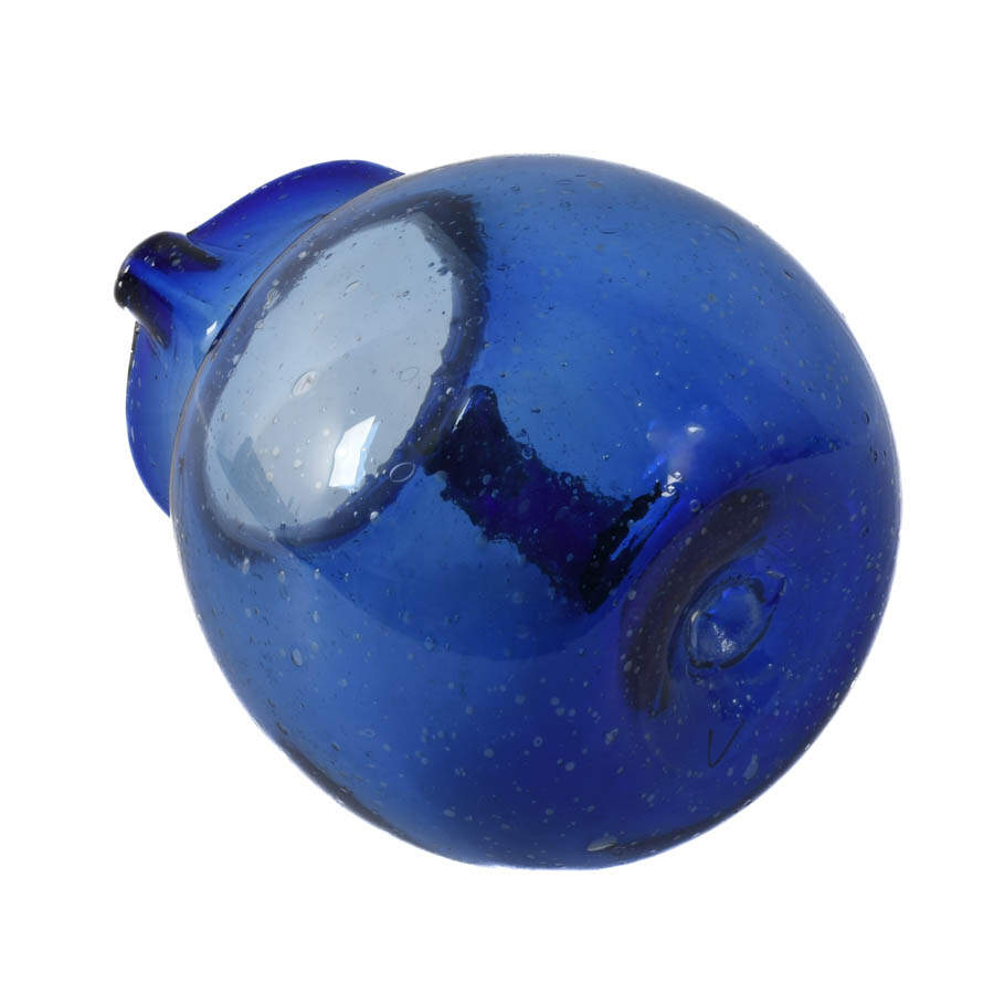 Hand-Blown Cobalt Art Glass Ball Pitcher-6
