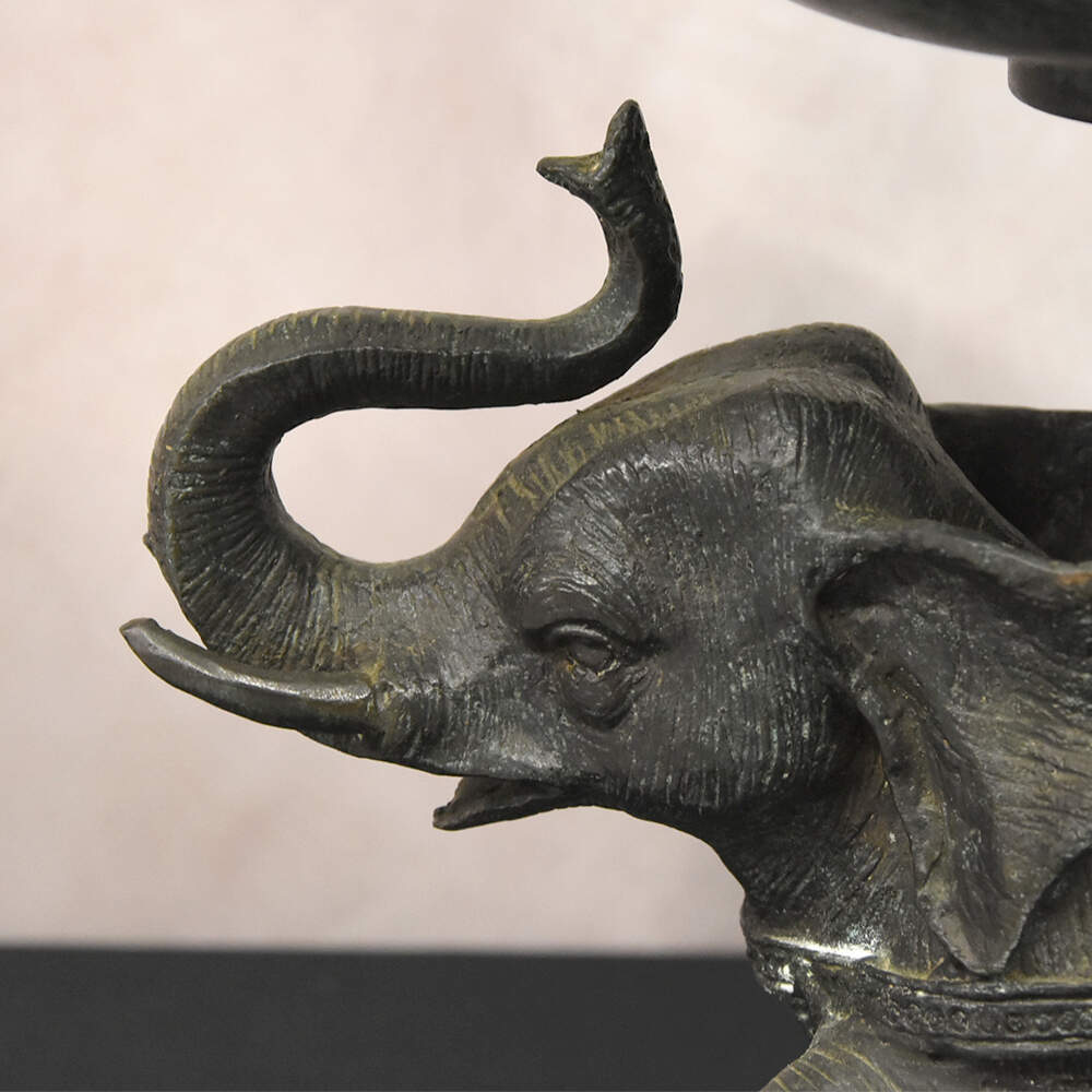 Mid-Century Modern Brass Circus Elephant Jardinière-5