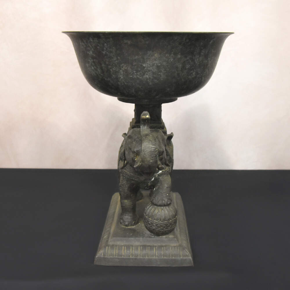 Mid-Century Modern Brass Circus Elephant Jardinière-2