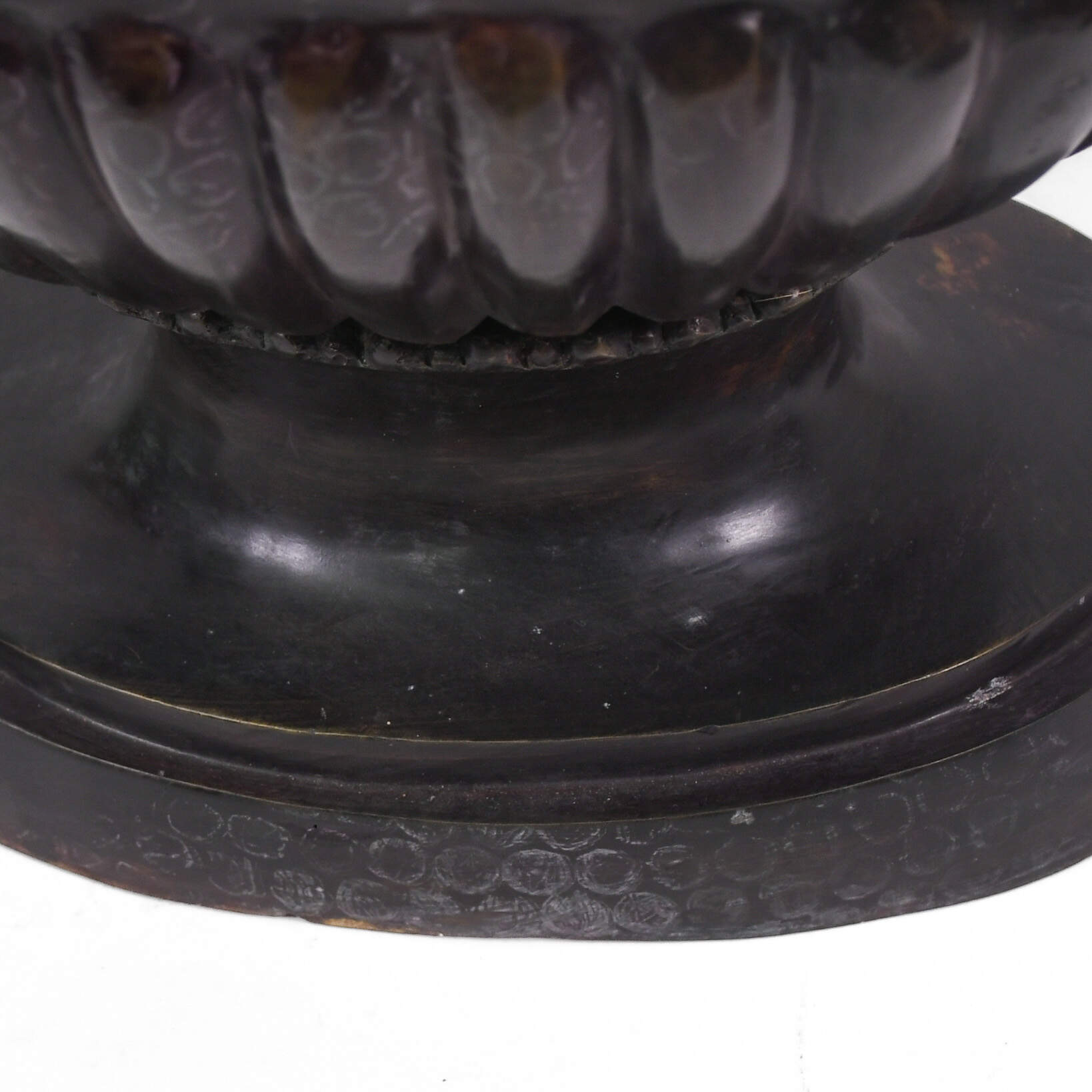 Pair of Bronze Maitland Smith Ram's Head Urns-10