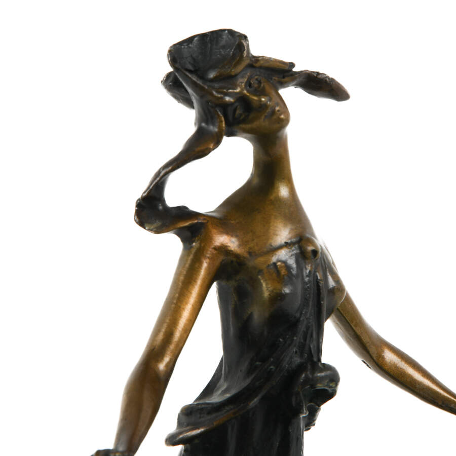 Bronze Lady Figure in Form of Jewelry Tray After Emile-9