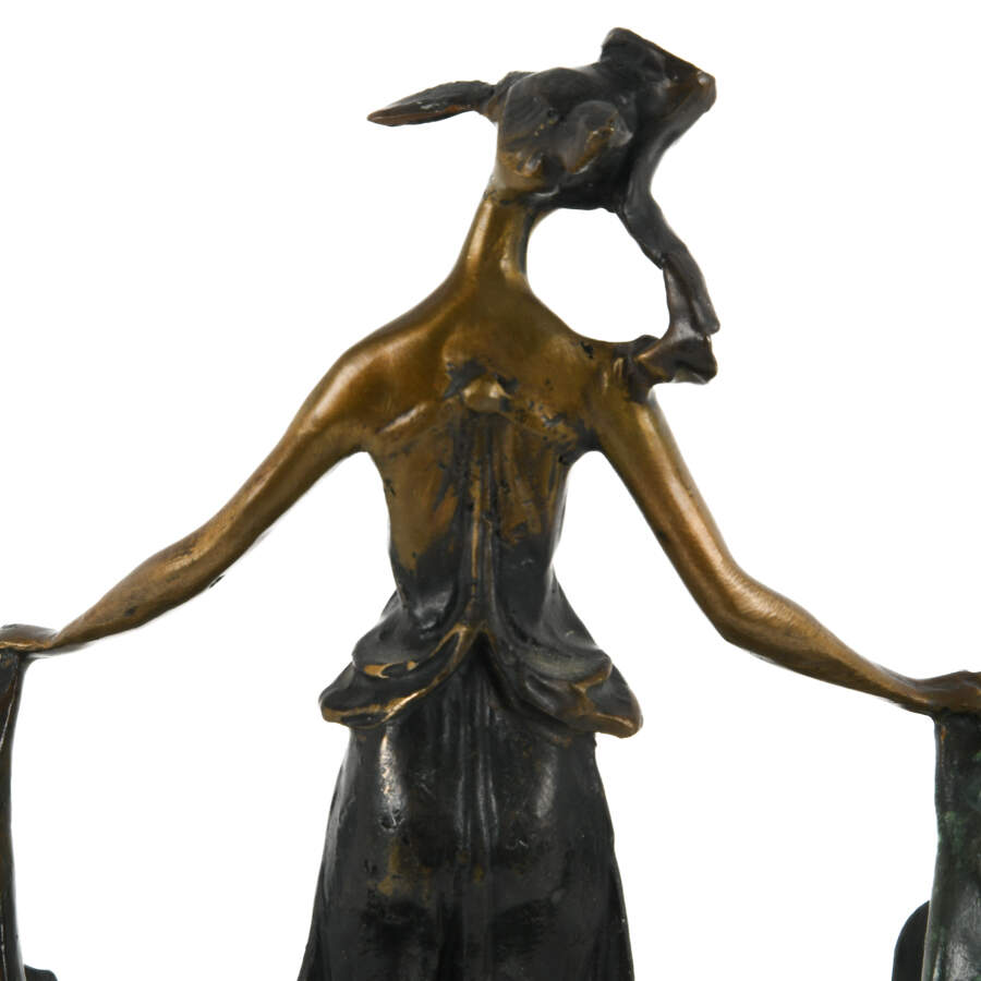 Bronze Lady Figure in Form of Jewelry Tray After Emile-8