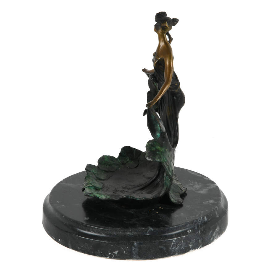 Bronze Lady Figure in Form of Jewelry Tray After Emile-3