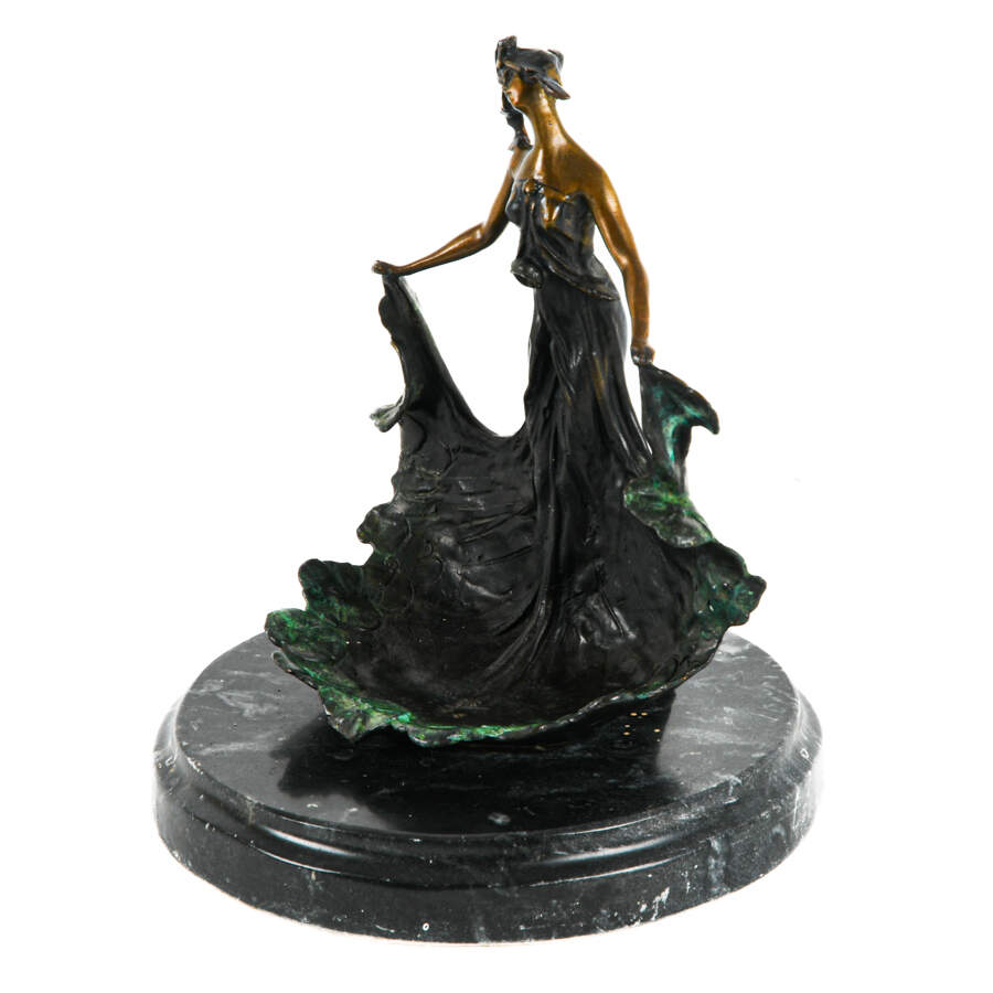 Bronze Lady Figure in Form of Jewelry Tray After Emile-2
