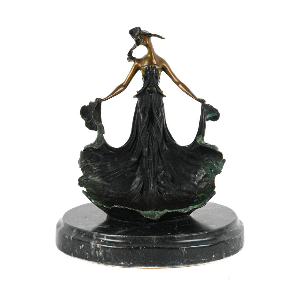 Bronze Lady Figure in Form of Jewelry Tray After Emile-1